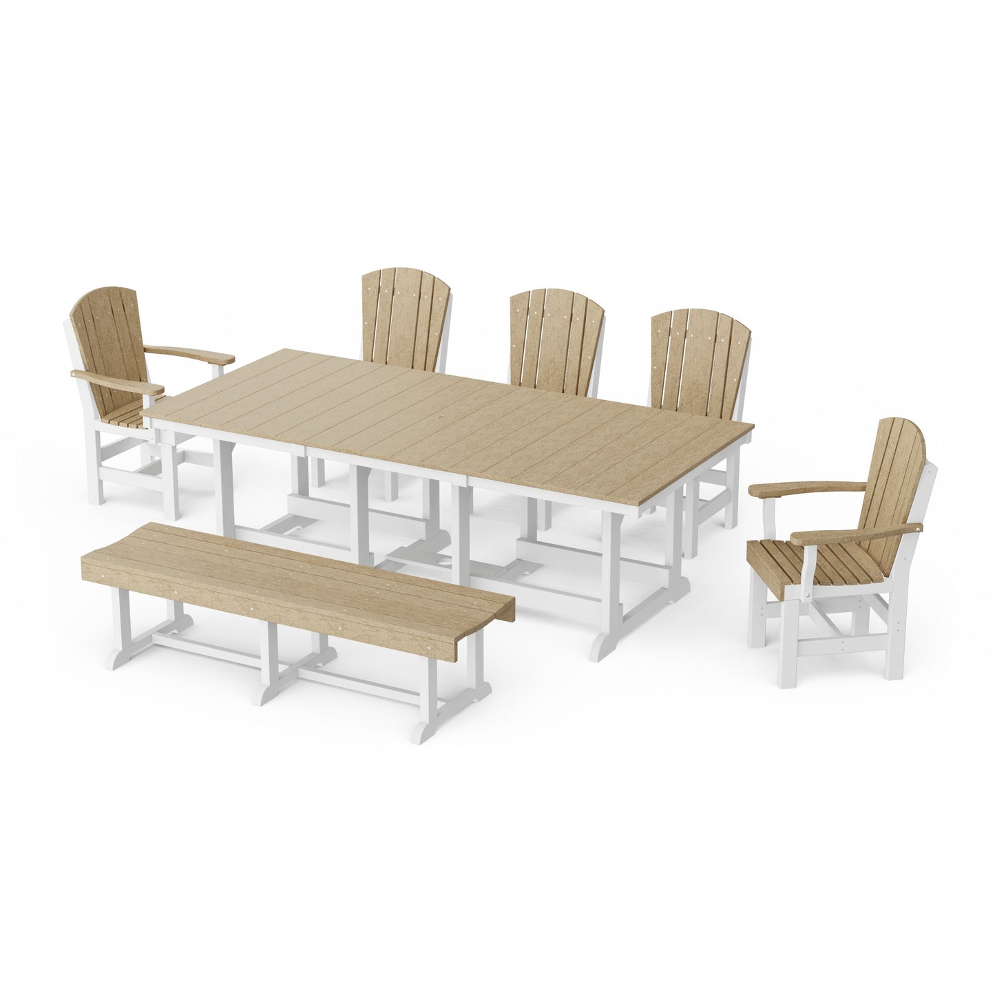 Heritage 7-Piece Rectangular Dining Set with Bench