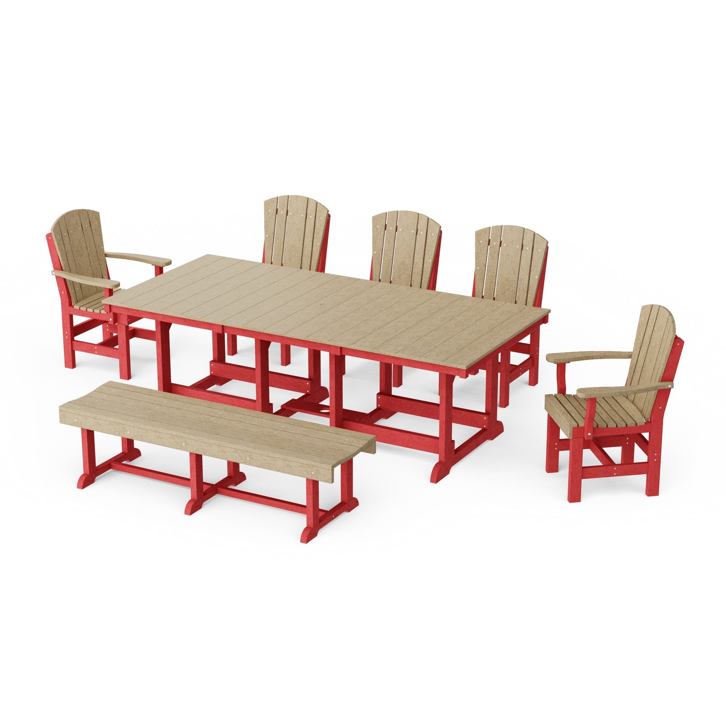 Heritage 7-Piece Rectangular Dining Set with Bench