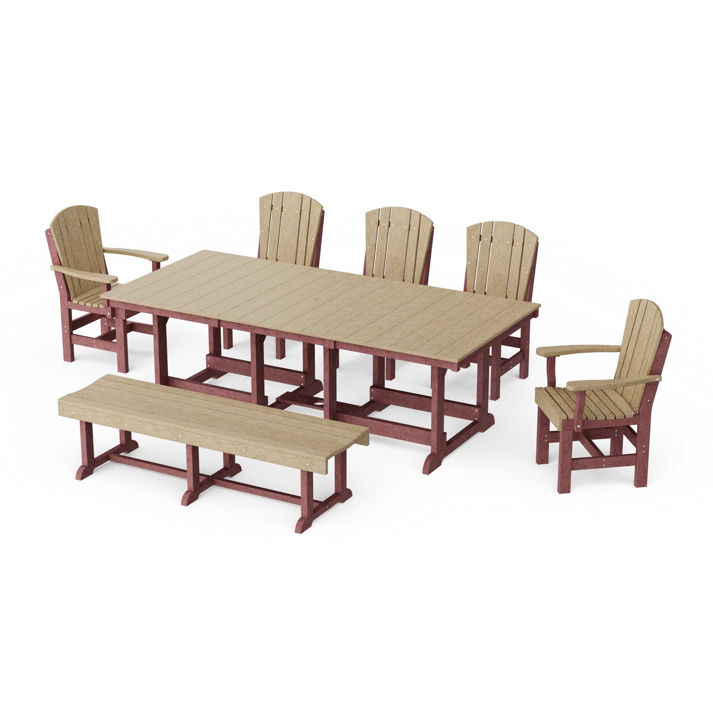 Heritage 7-Piece Rectangular Dining Set with Bench
