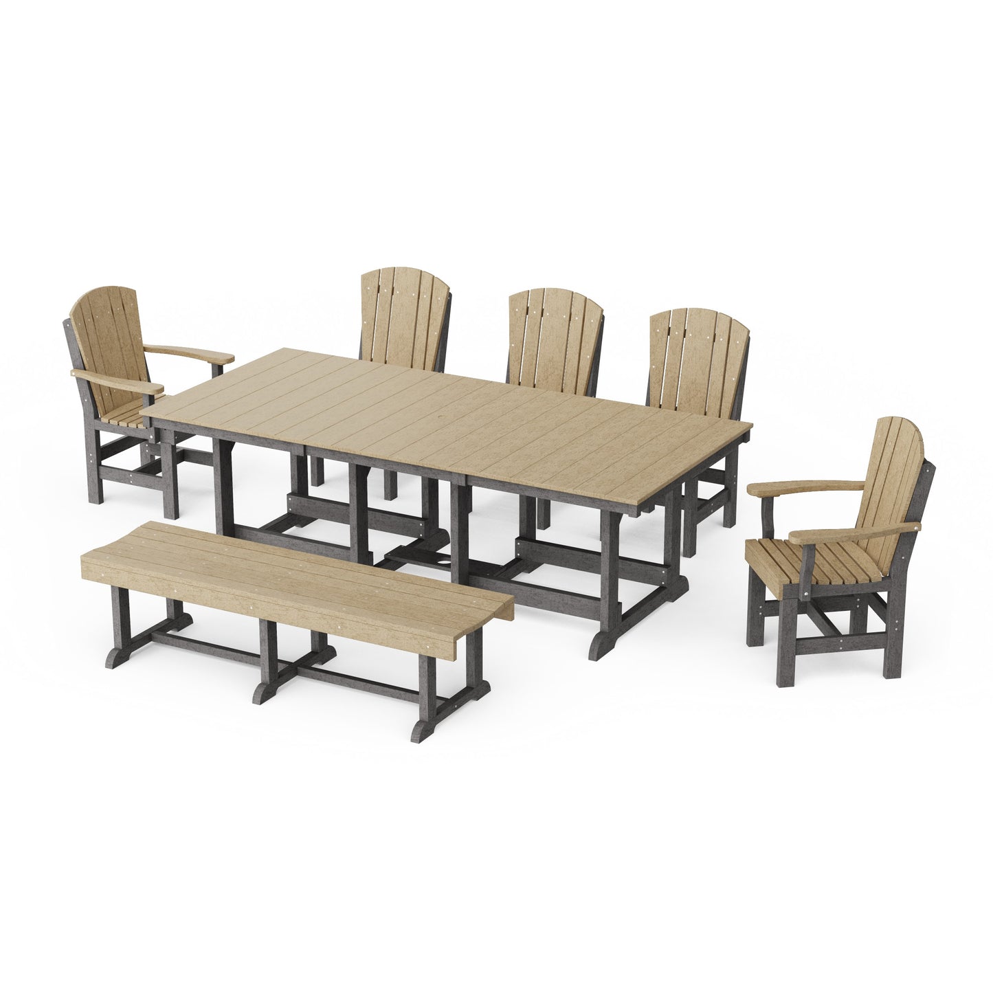 Heritage 7-Piece Rectangular Dining Set with Bench