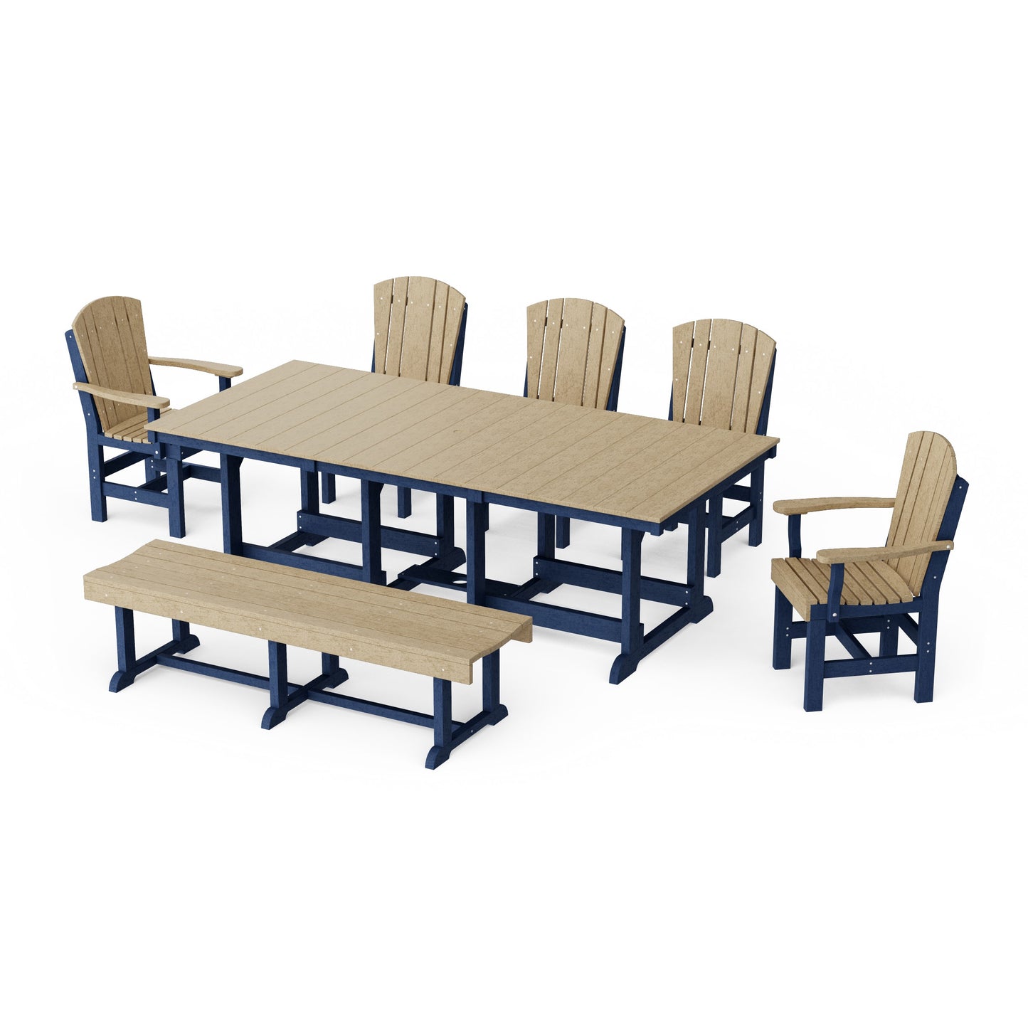 Heritage 7-Piece Rectangular Dining Set with Bench