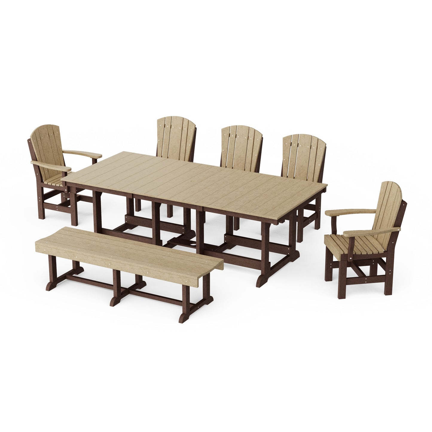 Heritage 7-Piece Rectangular Dining Set with Bench