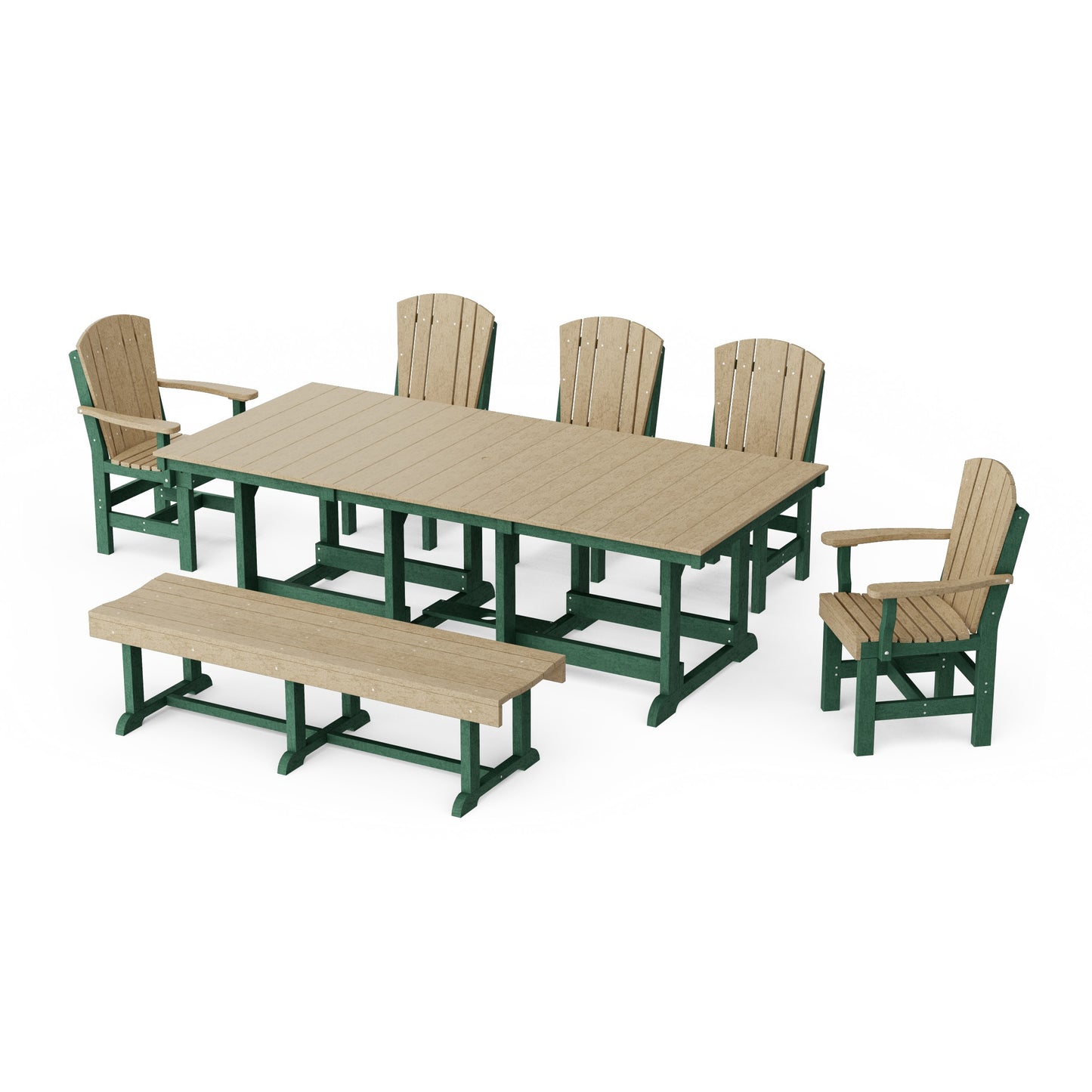 Heritage 7-Piece Rectangular Dining Set with Bench