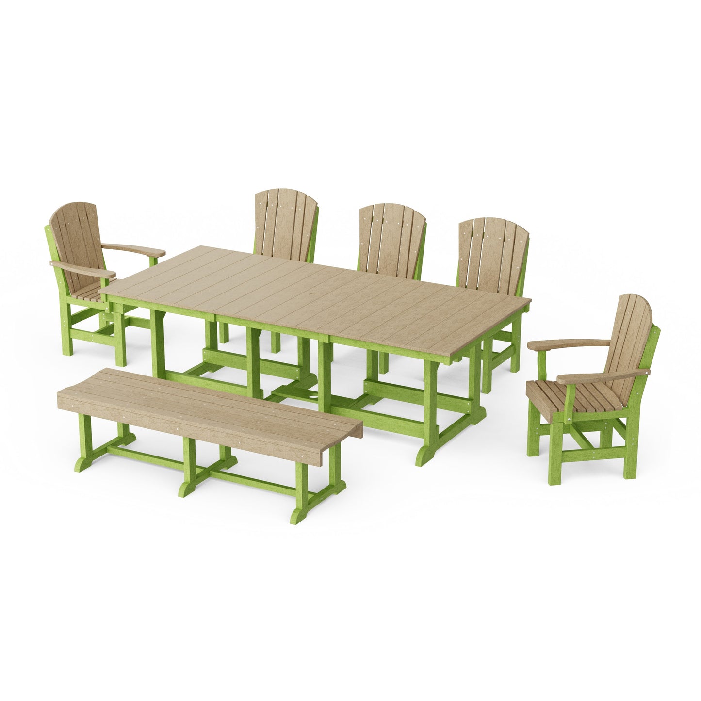 Heritage 7-Piece Rectangular Dining Set with Bench