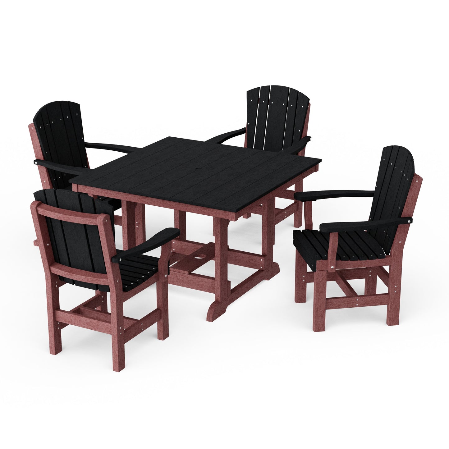 Heritage 5-Piece Arm Chair Square Dining Set