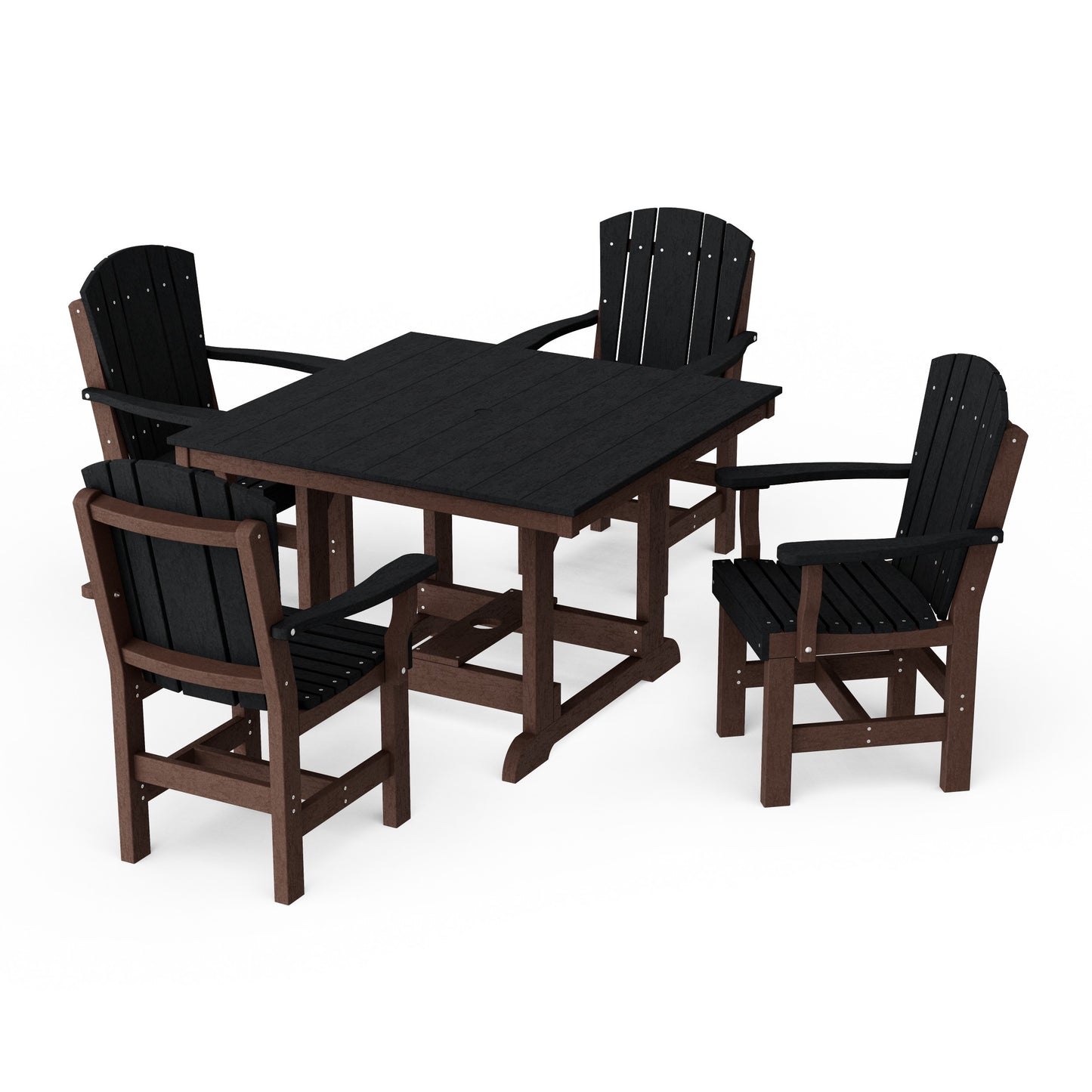 Heritage 5-Piece Arm Chair Square Dining Set
