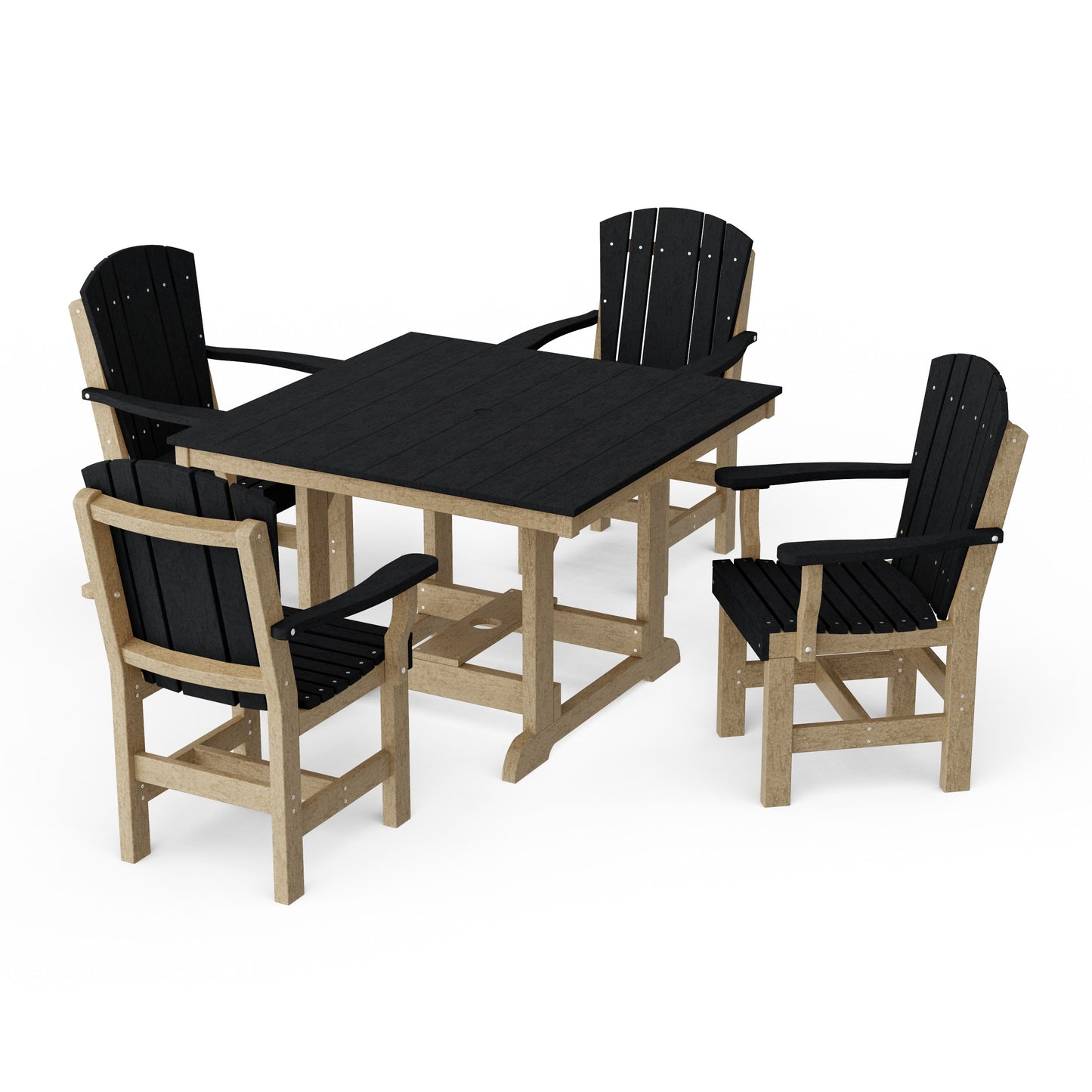 Heritage 5-Piece Arm Chair Square Dining Set