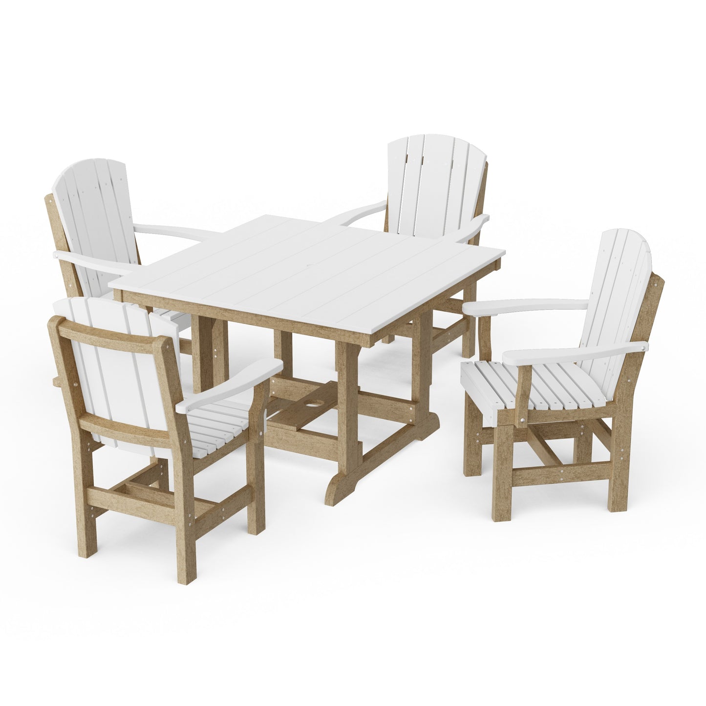 Heritage 5-Piece Arm Chair Square Dining Set