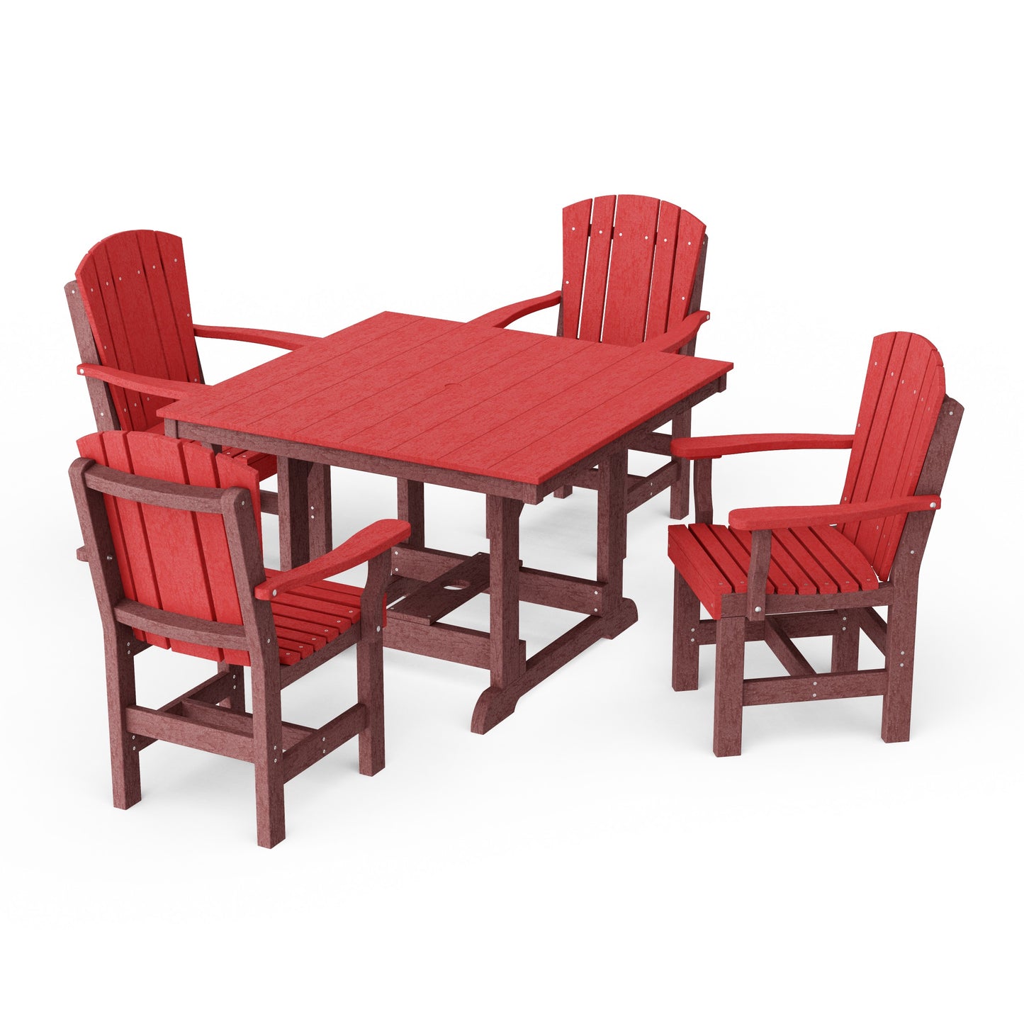 Heritage 5-Piece Arm Chair Square Dining Set