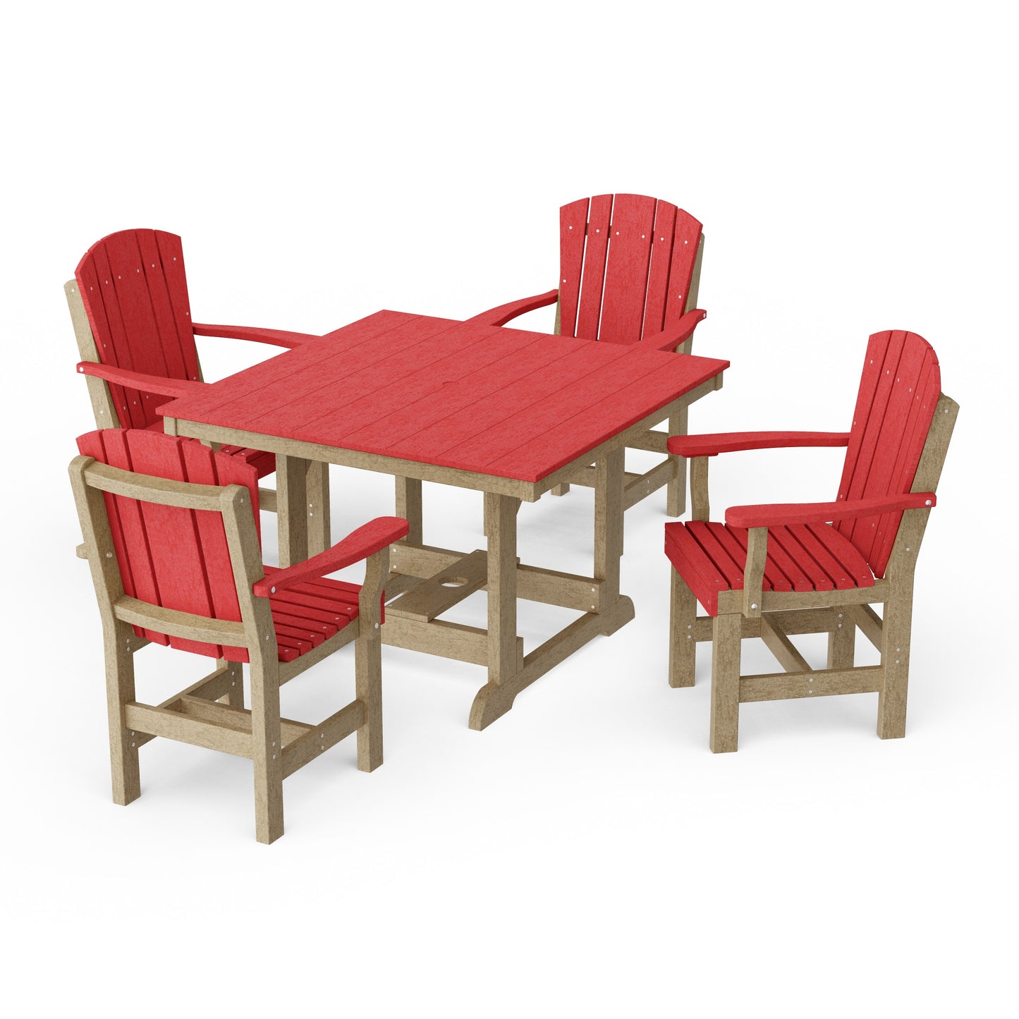 Heritage 5-Piece Arm Chair Square Dining Set