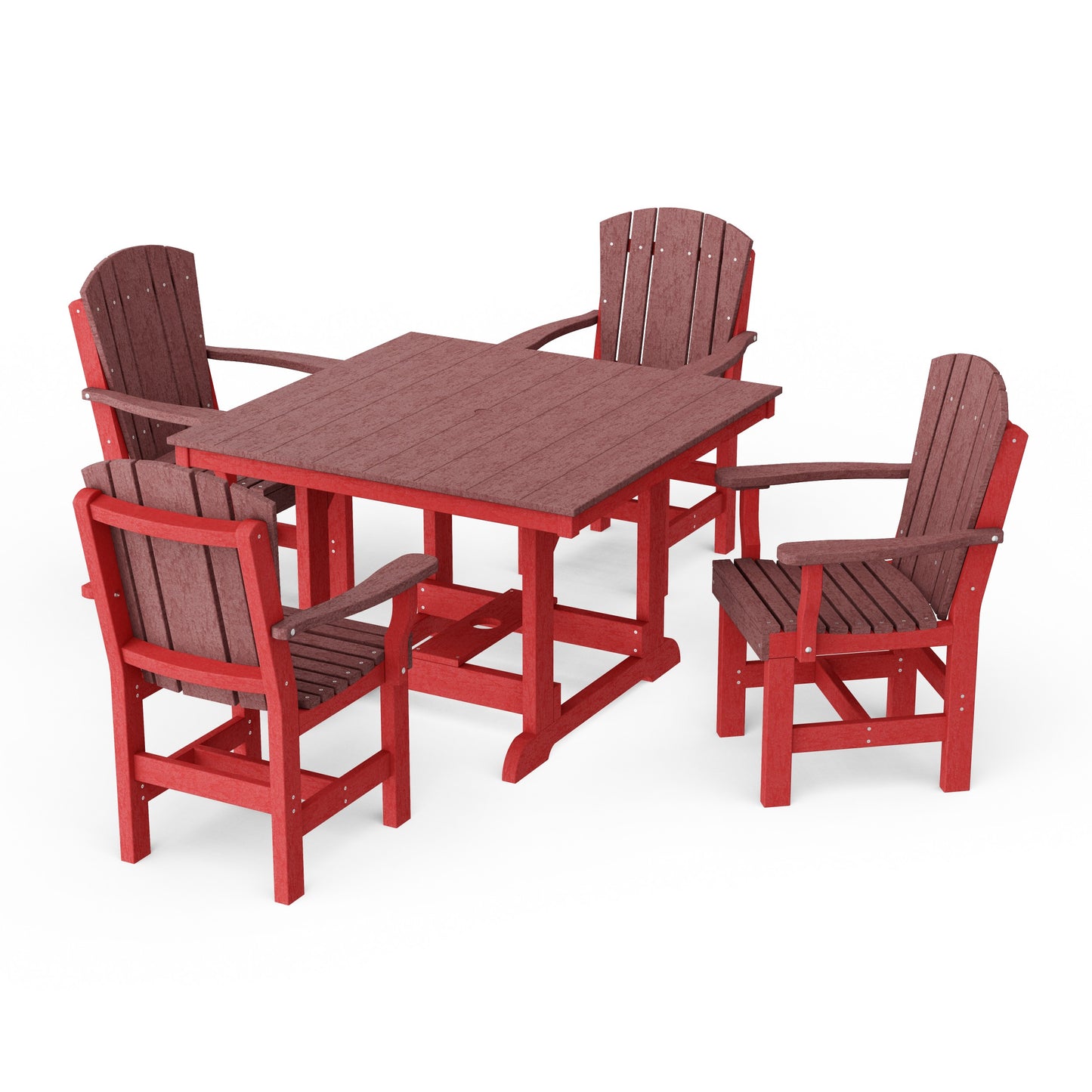 Heritage 5-Piece Arm Chair Square Dining Set