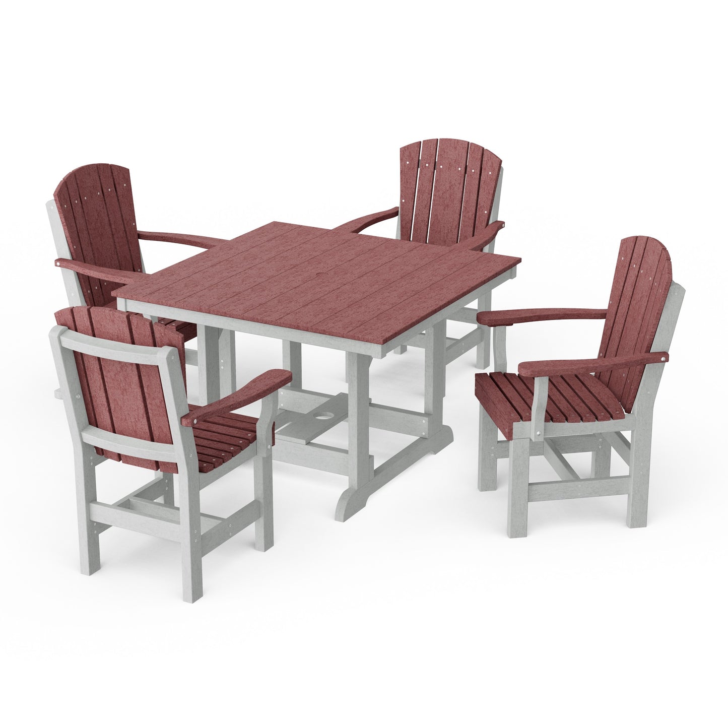 Heritage 5-Piece Arm Chair Square Dining Set