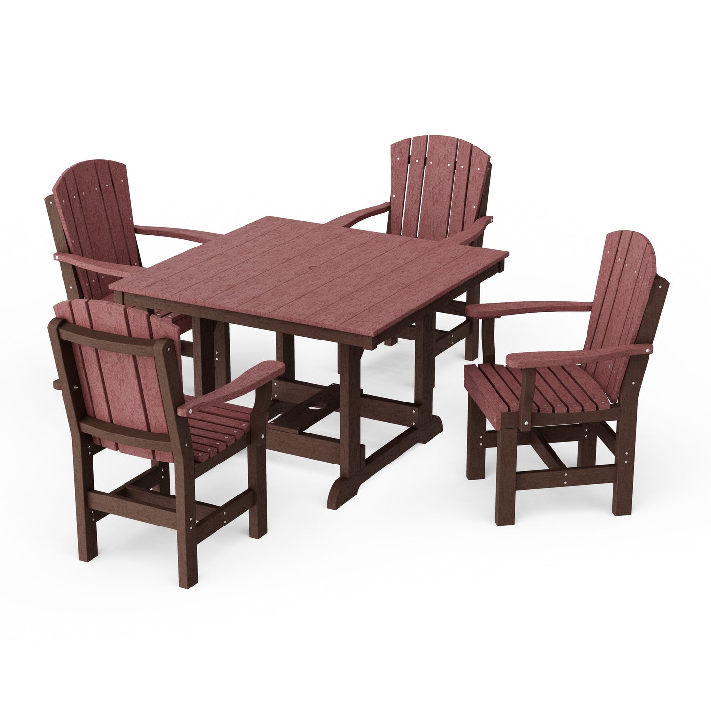 Heritage 5-Piece Arm Chair Square Dining Set