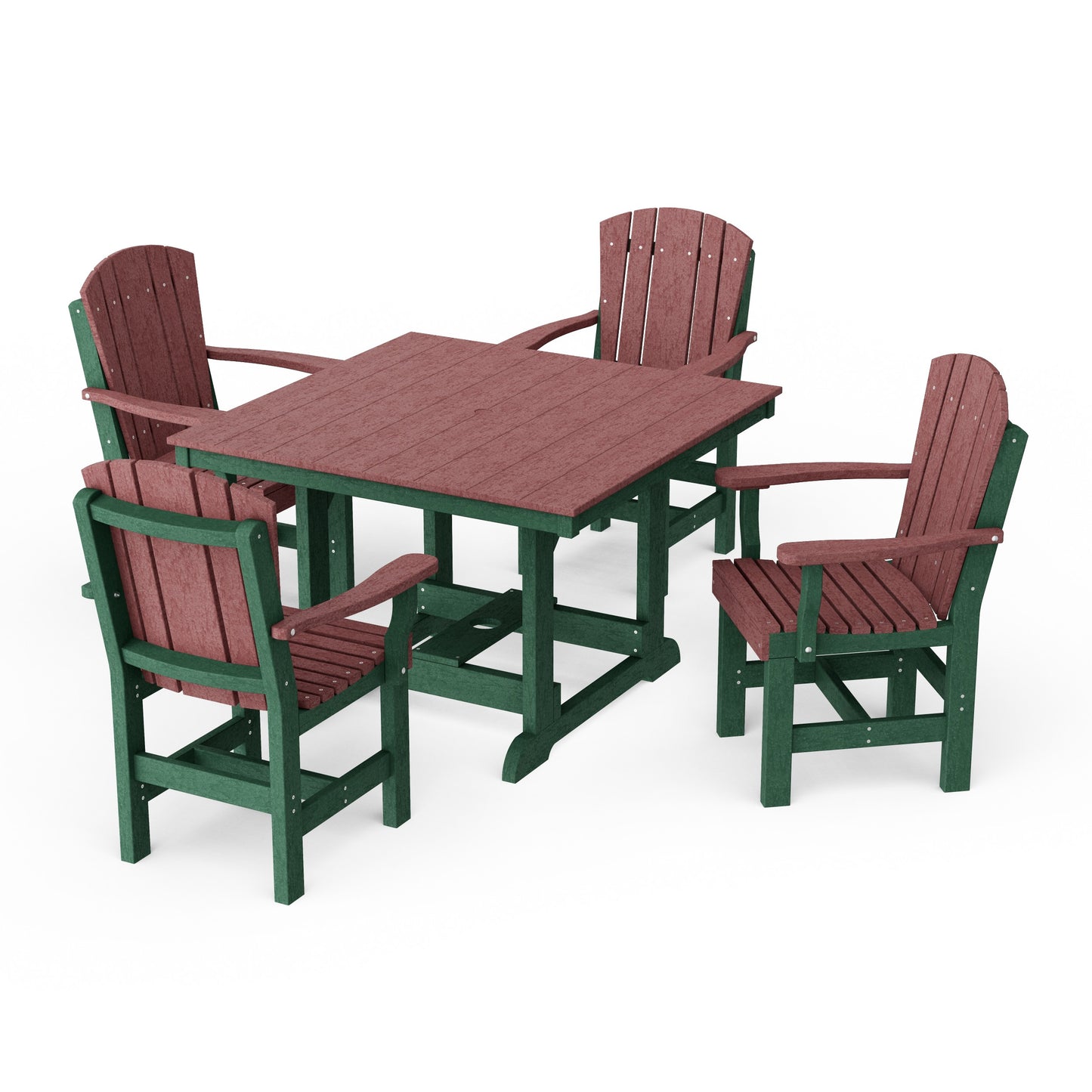 Heritage 5-Piece Arm Chair Square Dining Set