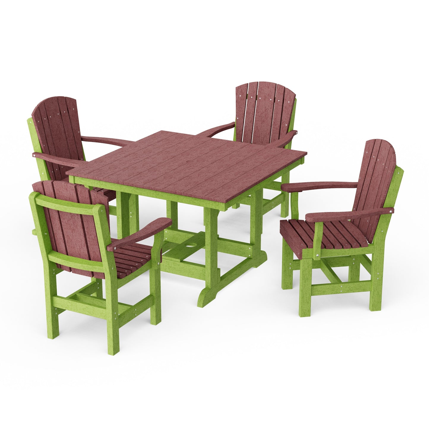Heritage 5-Piece Arm Chair Square Dining Set