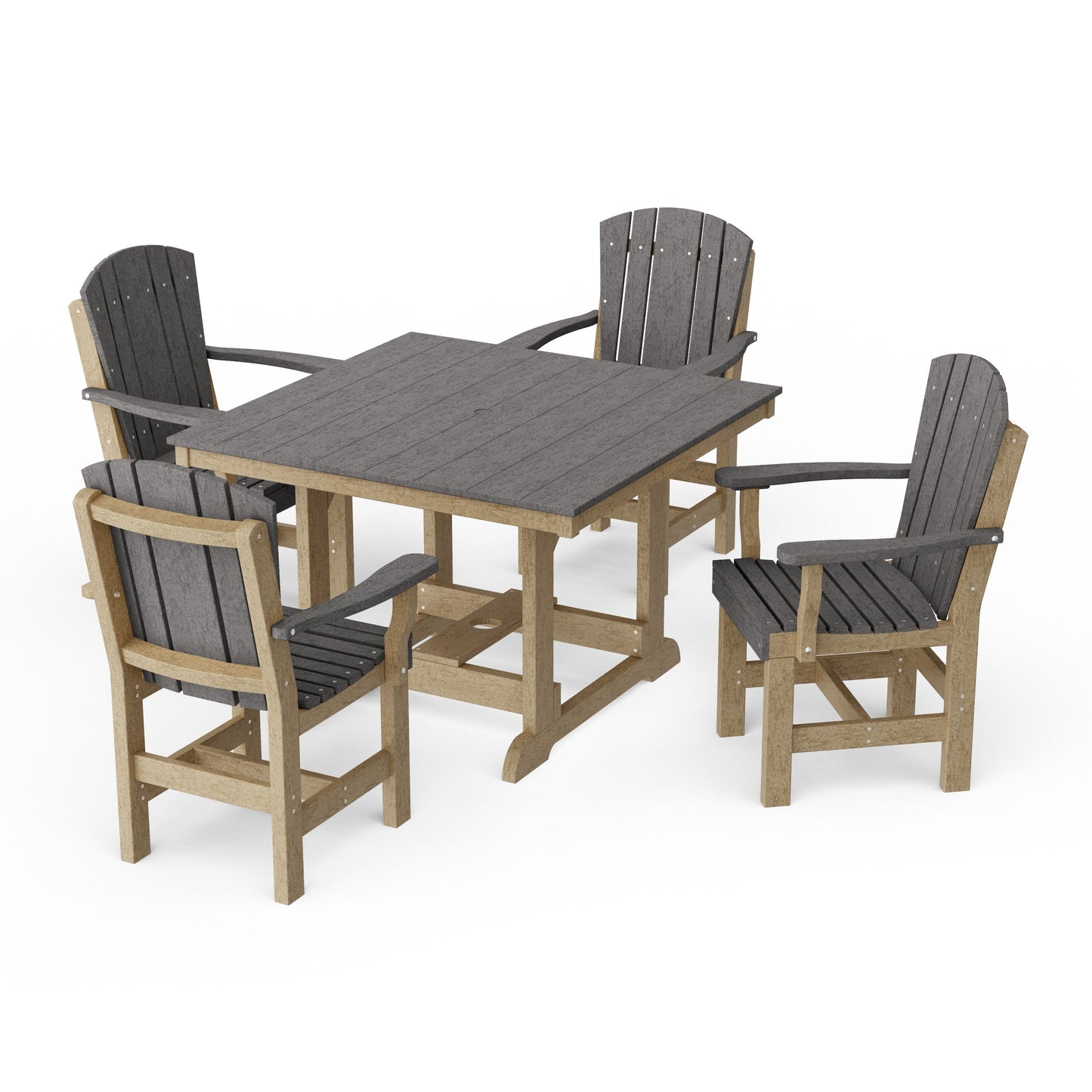 Heritage 5-Piece Arm Chair Square Dining Set