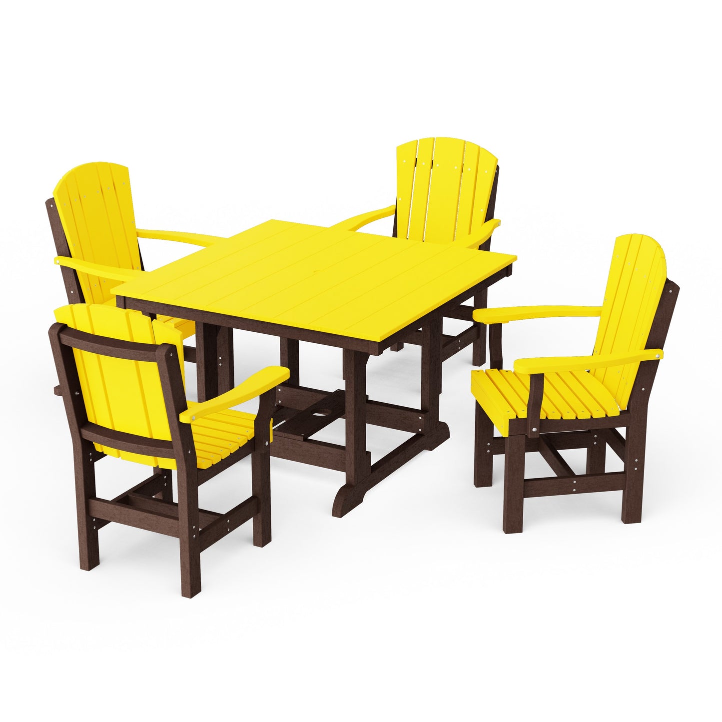 Heritage 5-Piece Arm Chair Square Dining Set