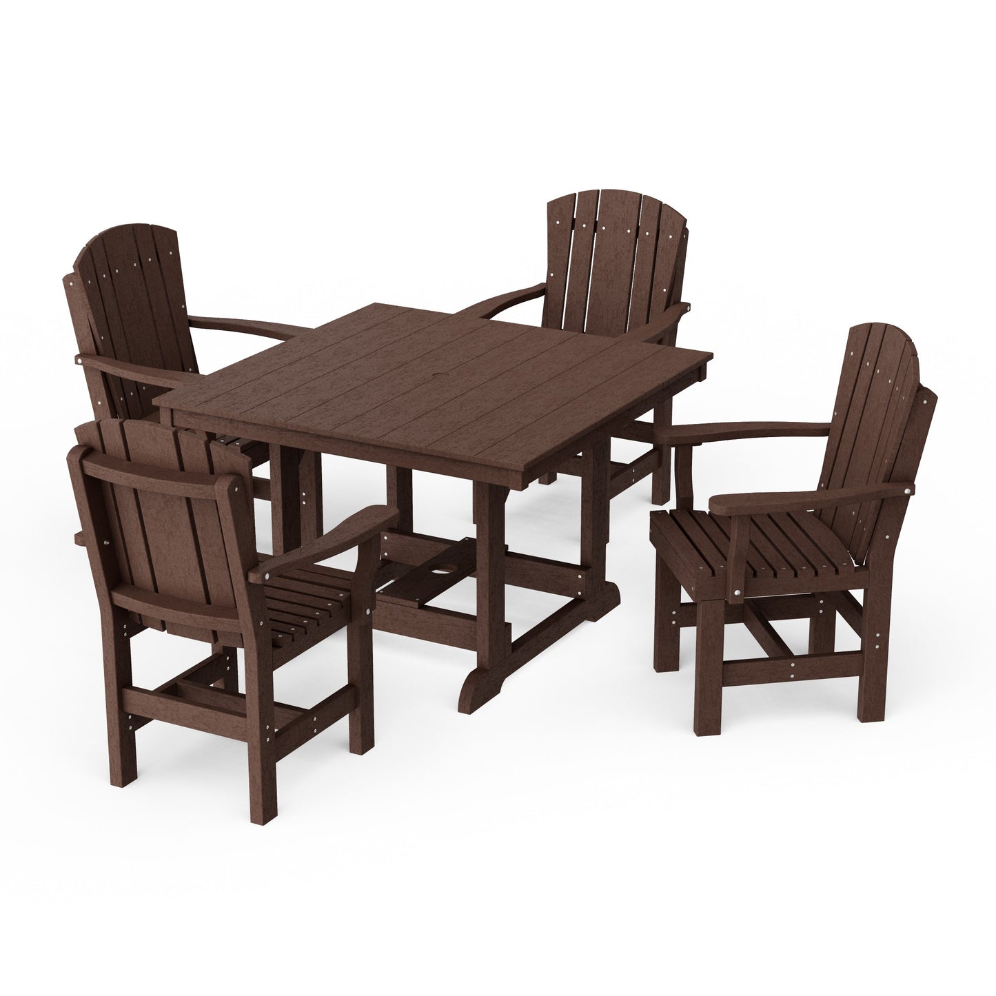 Heritage 5-Piece Arm Chair Square Dining Set