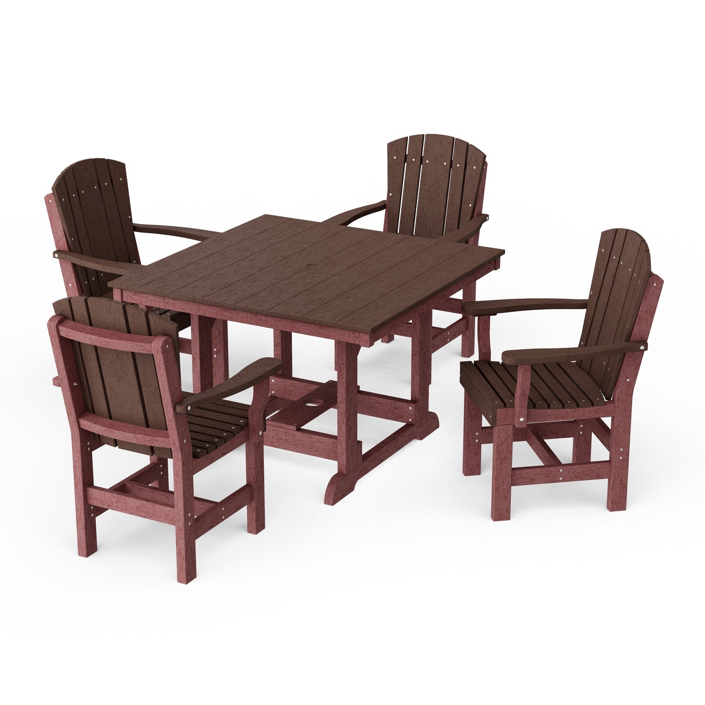 Heritage 5-Piece Arm Chair Square Dining Set