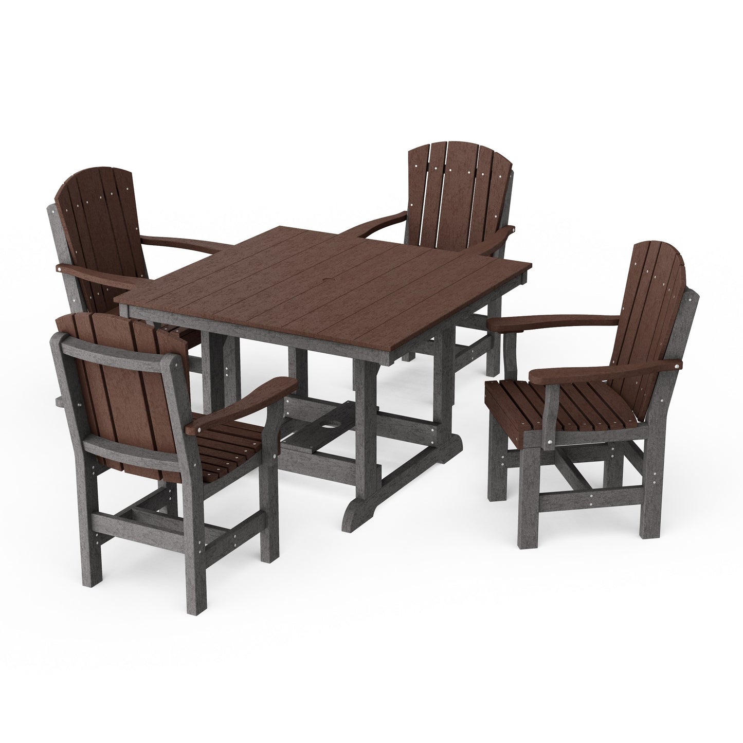 Heritage 5-Piece Arm Chair Square Dining Set