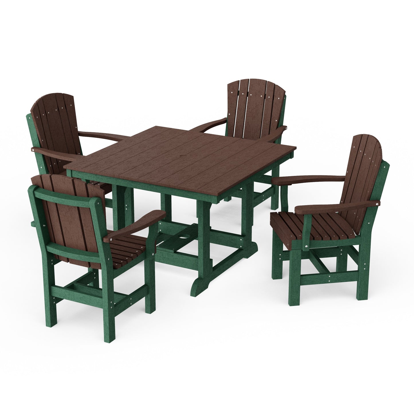 Heritage 5-Piece Arm Chair Square Dining Set