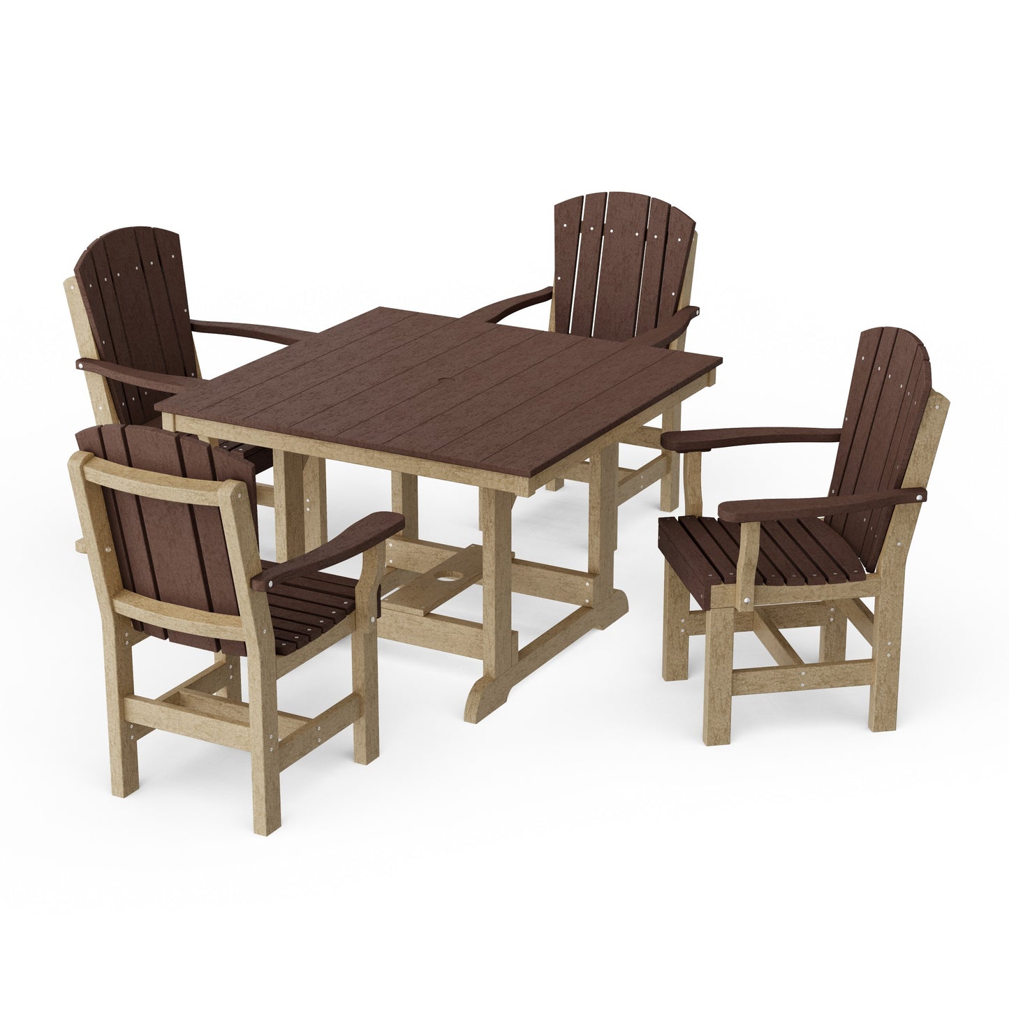 Heritage 5-Piece Arm Chair Square Dining Set