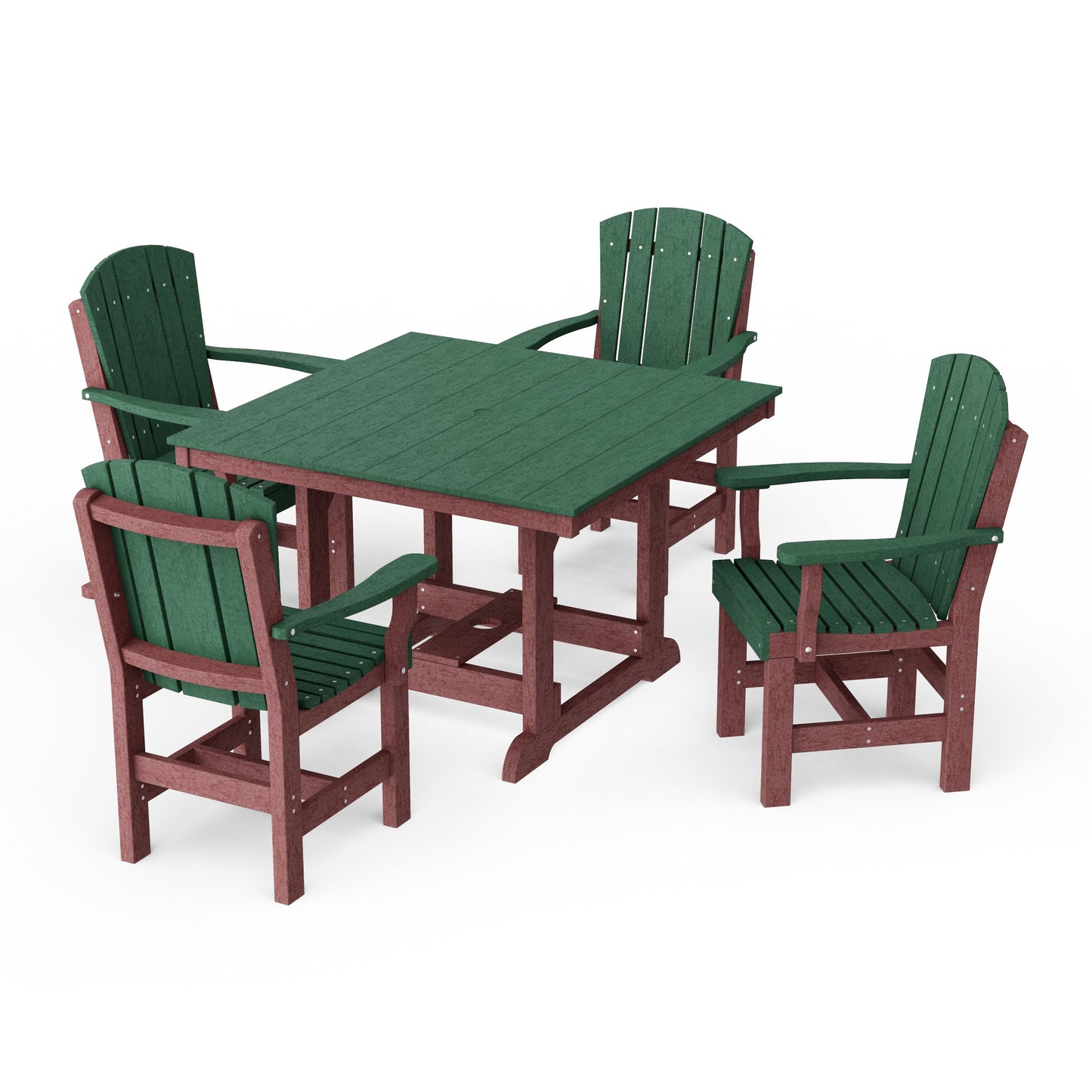 Heritage 5-Piece Arm Chair Square Dining Set
