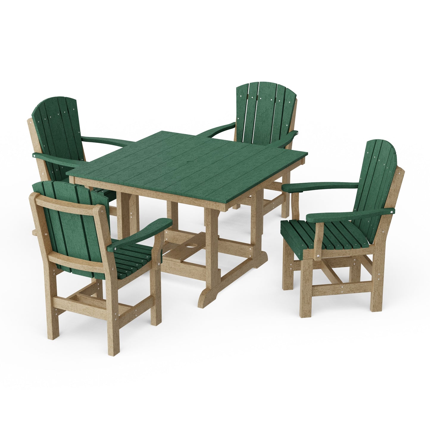 Heritage 5-Piece Arm Chair Square Dining Set