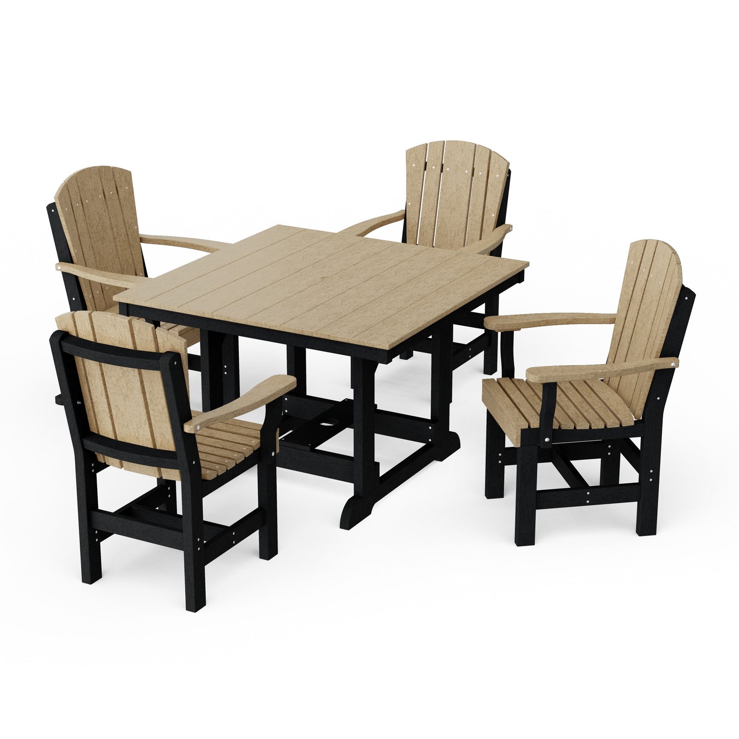 Heritage 5-Piece Arm Chair Square Dining Set