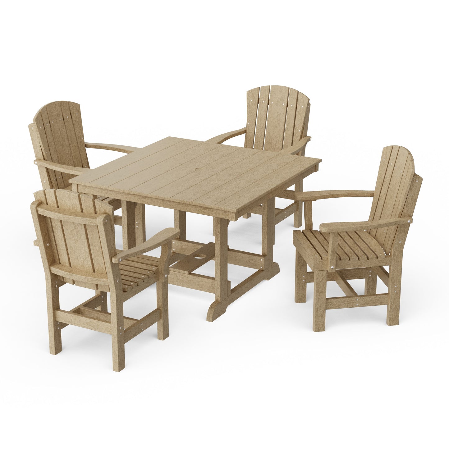 Heritage 5-Piece Arm Chair Square Dining Set