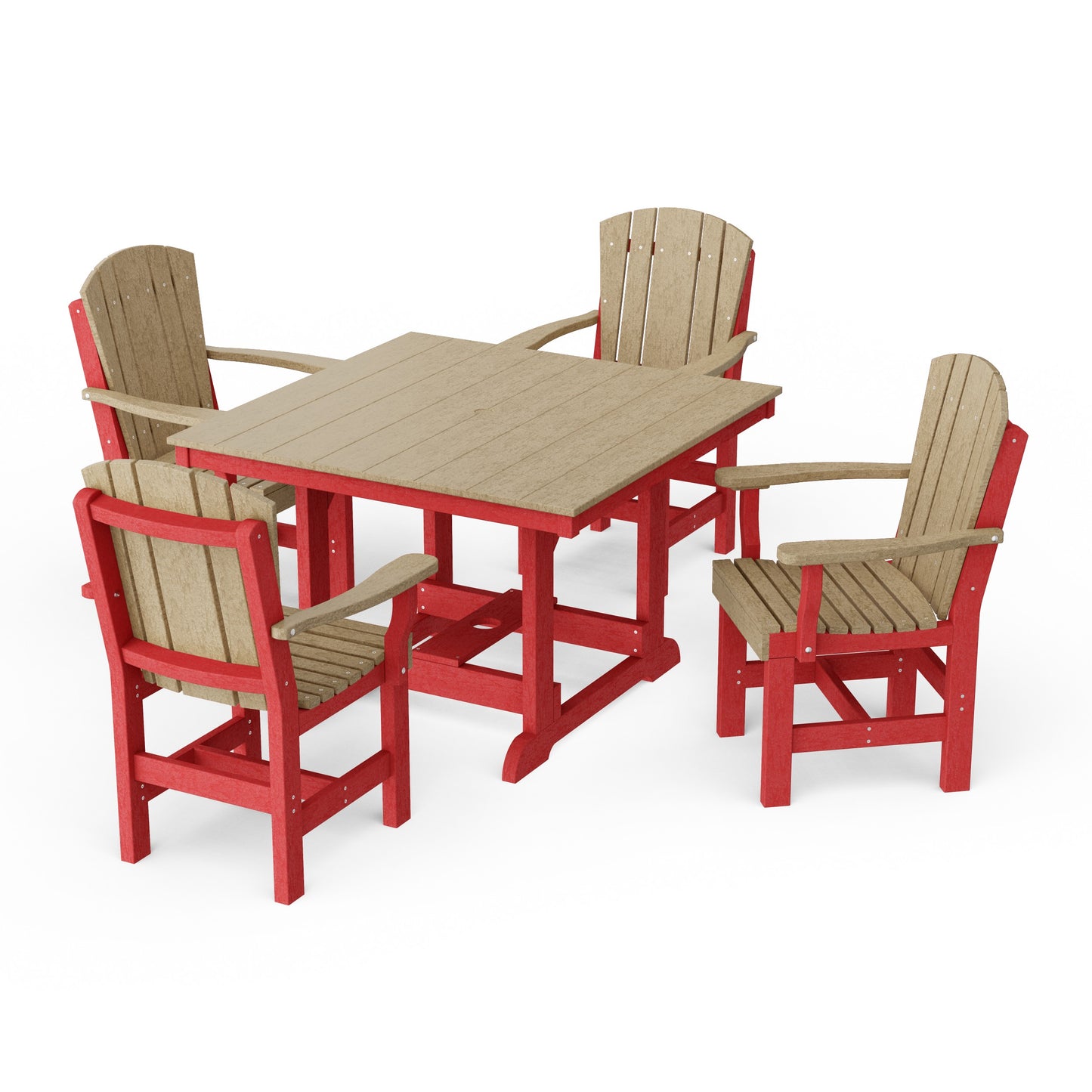 Heritage 5-Piece Arm Chair Square Dining Set