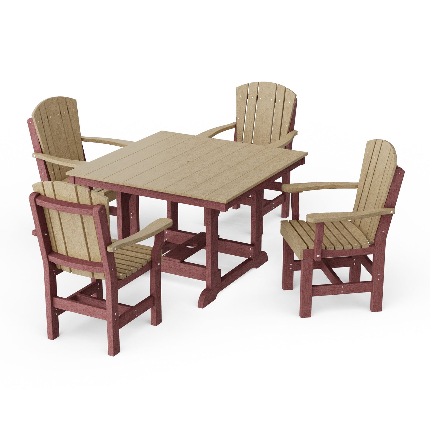 Heritage 5-Piece Arm Chair Square Dining Set