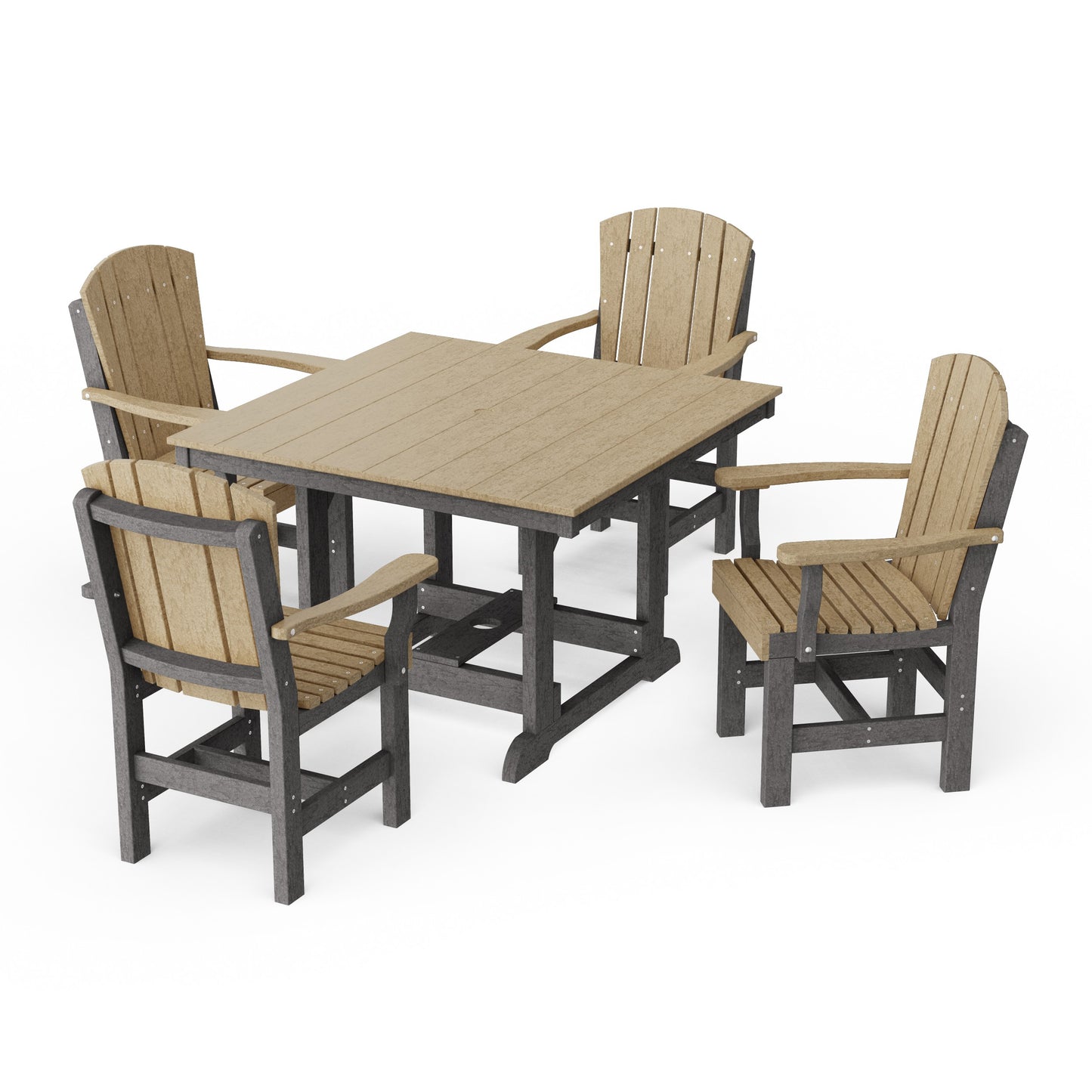 Heritage 5-Piece Arm Chair Square Dining Set