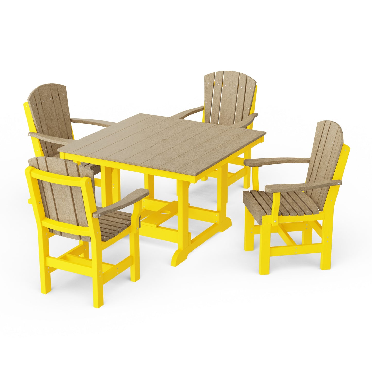Heritage 5-Piece Arm Chair Square Dining Set