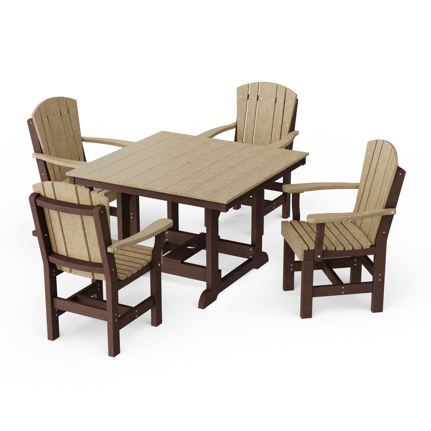 Heritage 5-Piece Arm Chair Square Dining Set