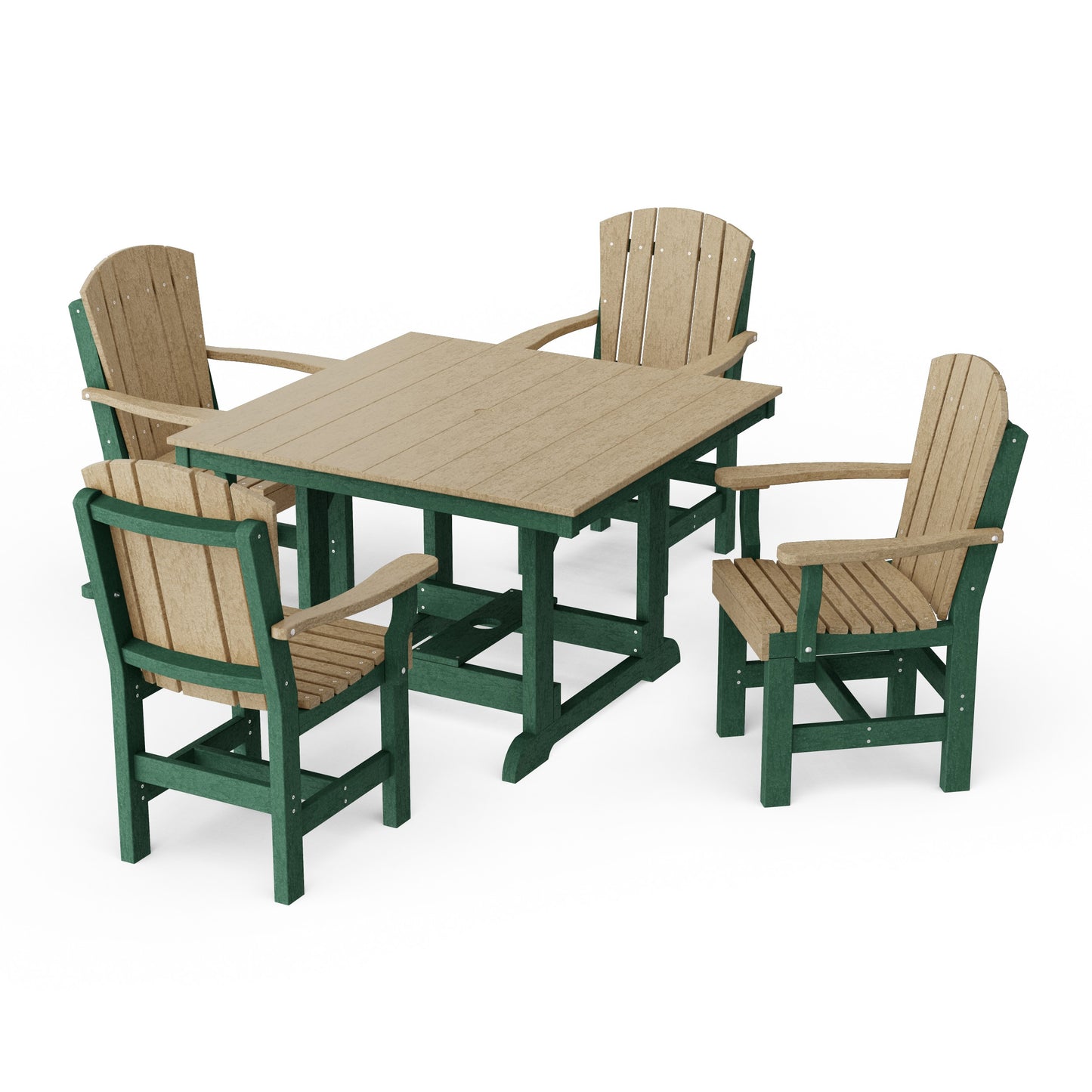 Heritage 5-Piece Arm Chair Square Dining Set