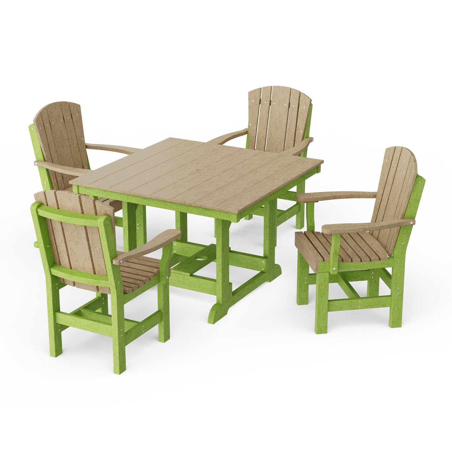Heritage 5-Piece Arm Chair Square Dining Set
