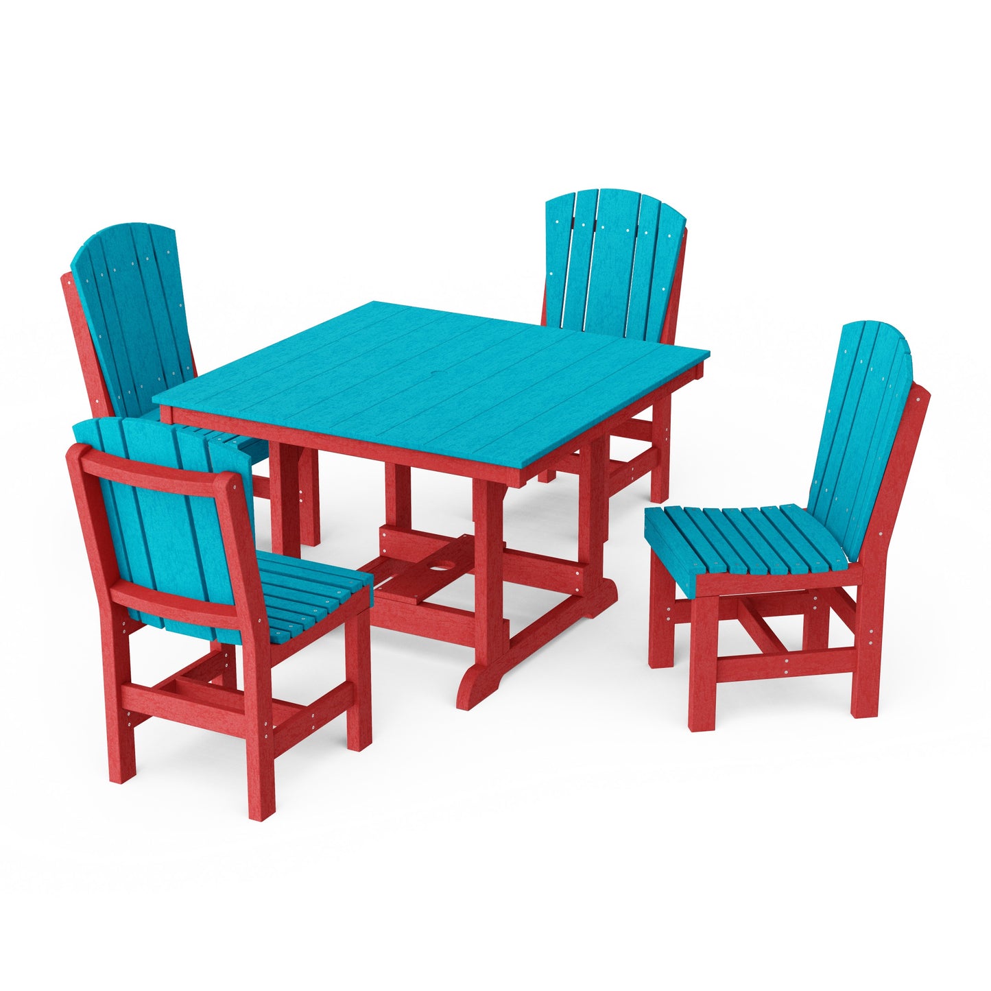Heritage 5-Piece Side Chair Square Dining Set