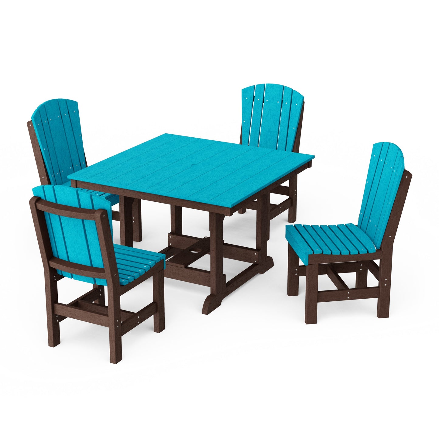 Heritage 5-Piece Side Chair Square Dining Set