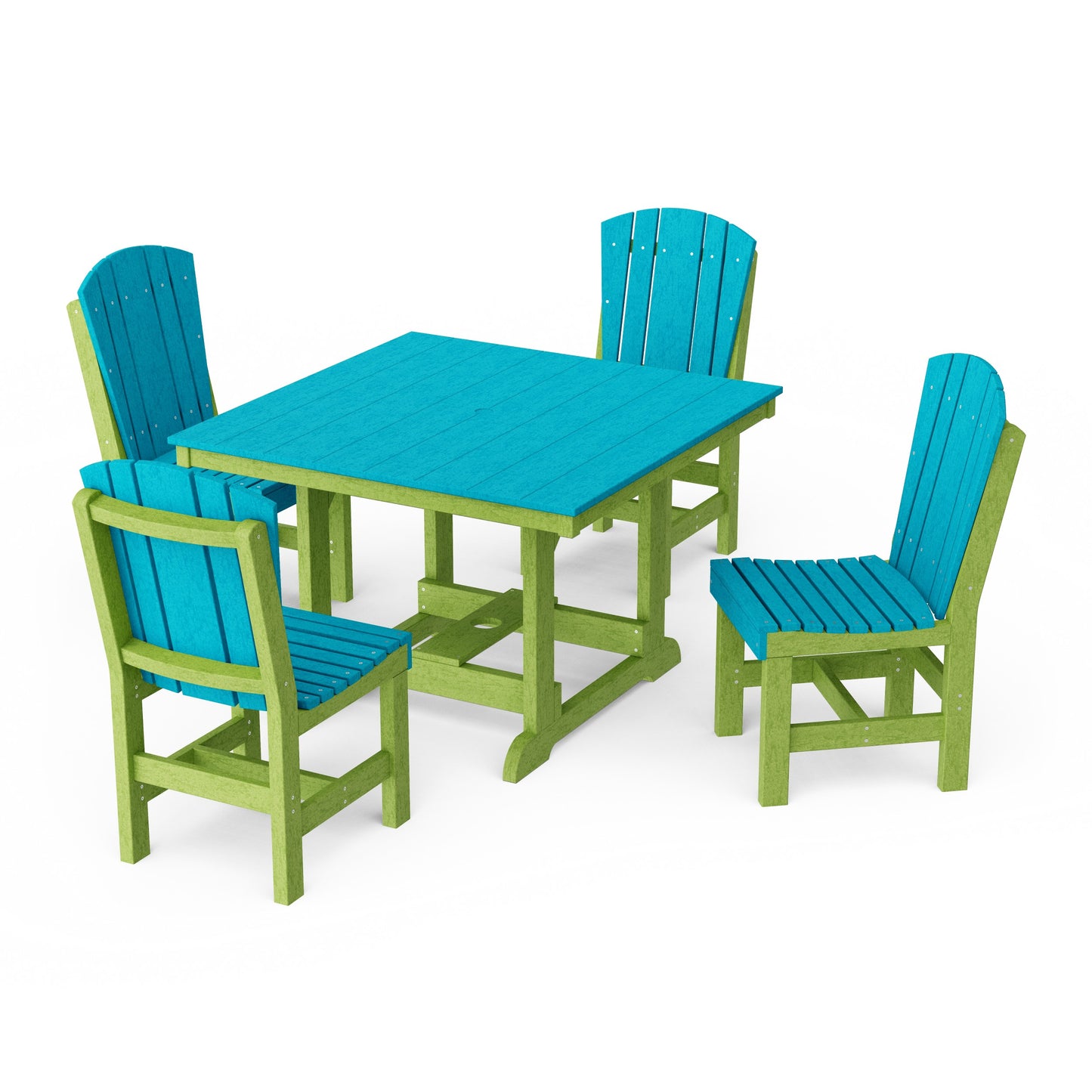 Heritage 5-Piece Side Chair Square Dining Set
