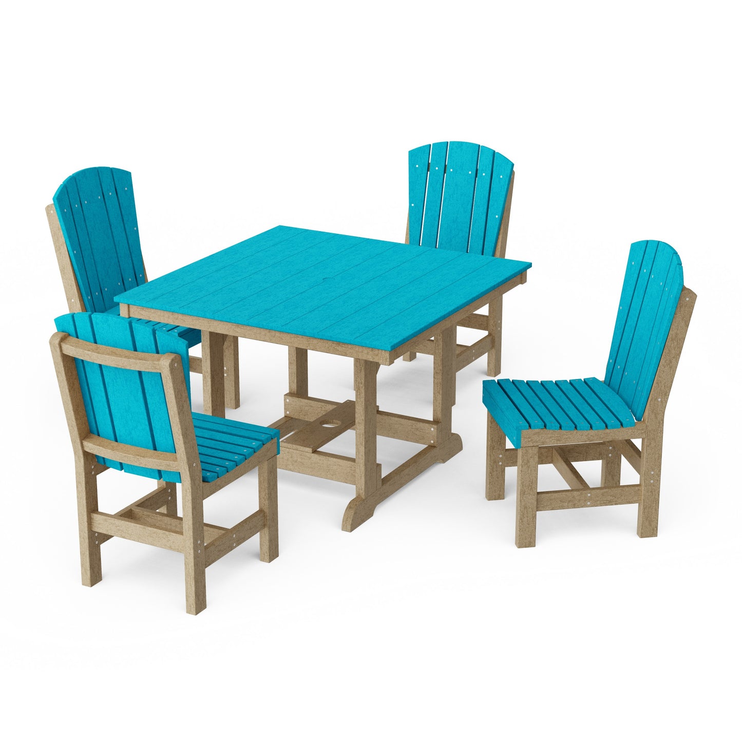 Heritage 5-Piece Side Chair Square Dining Set