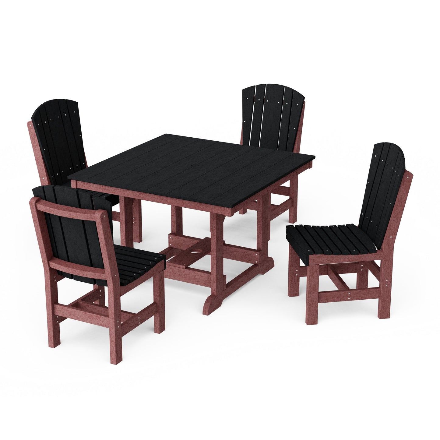 Heritage 5-Piece Side Chair Square Dining Set