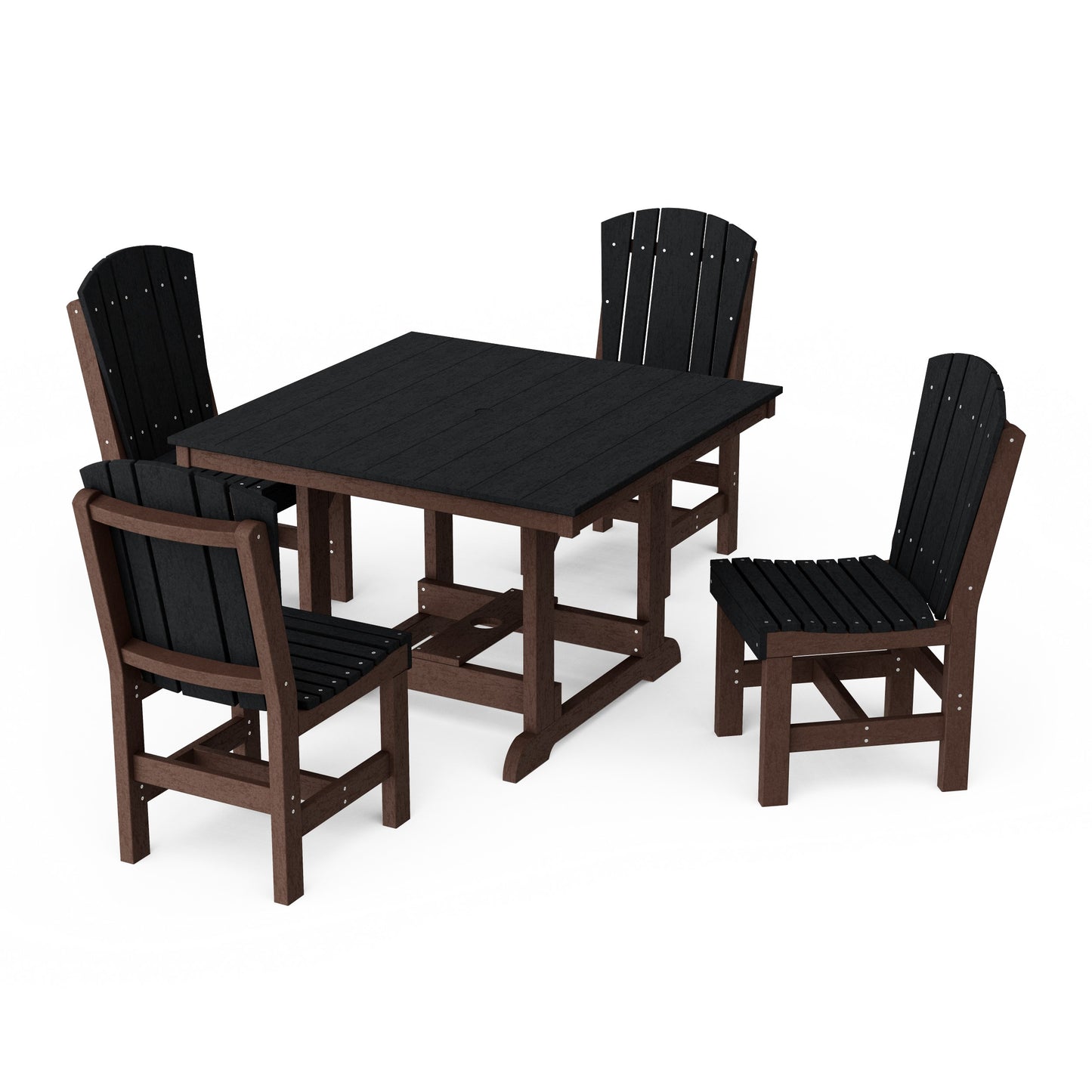 Heritage 5-Piece Side Chair Square Dining Set