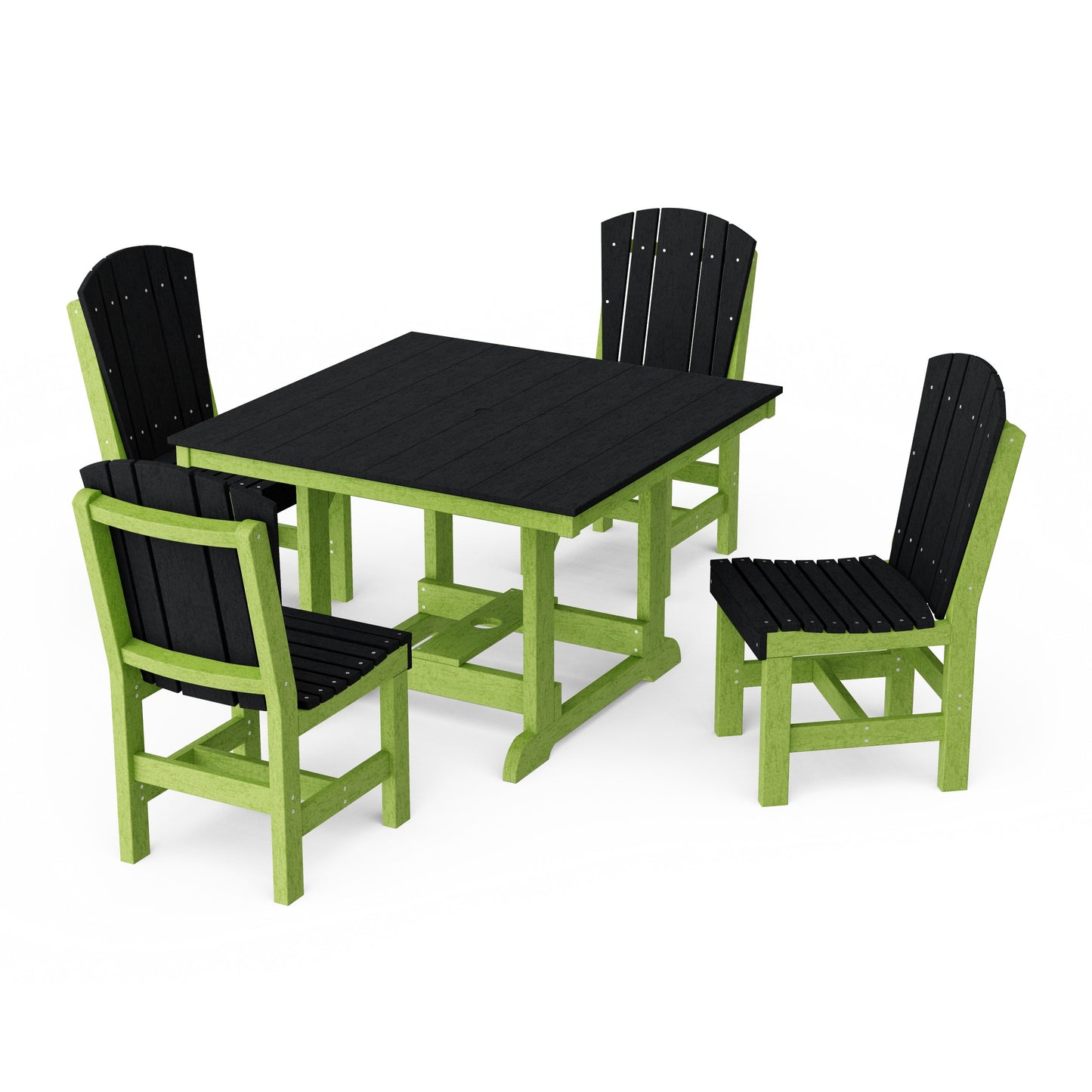 Heritage 5-Piece Side Chair Square Dining Set