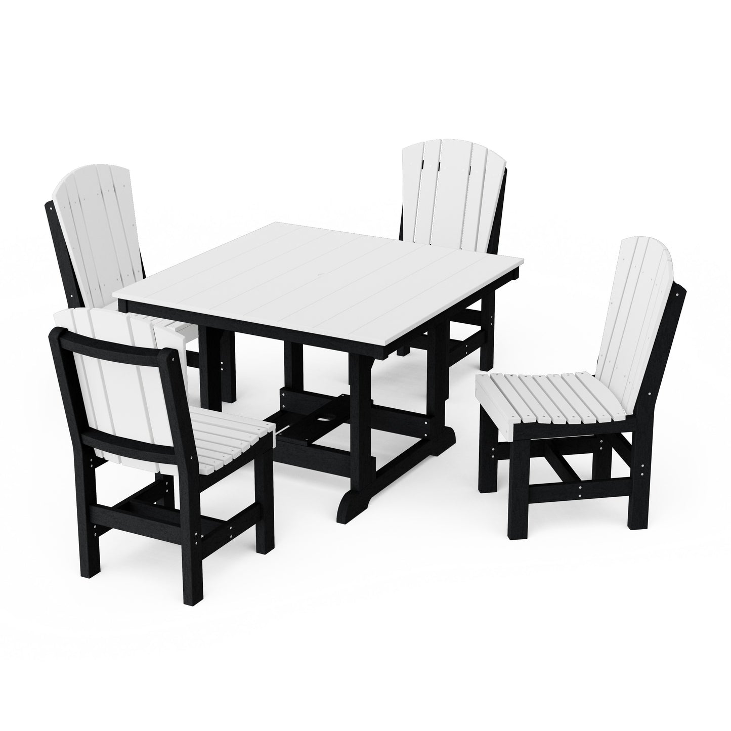 Heritage 5-Piece Side Chair Square Dining Set