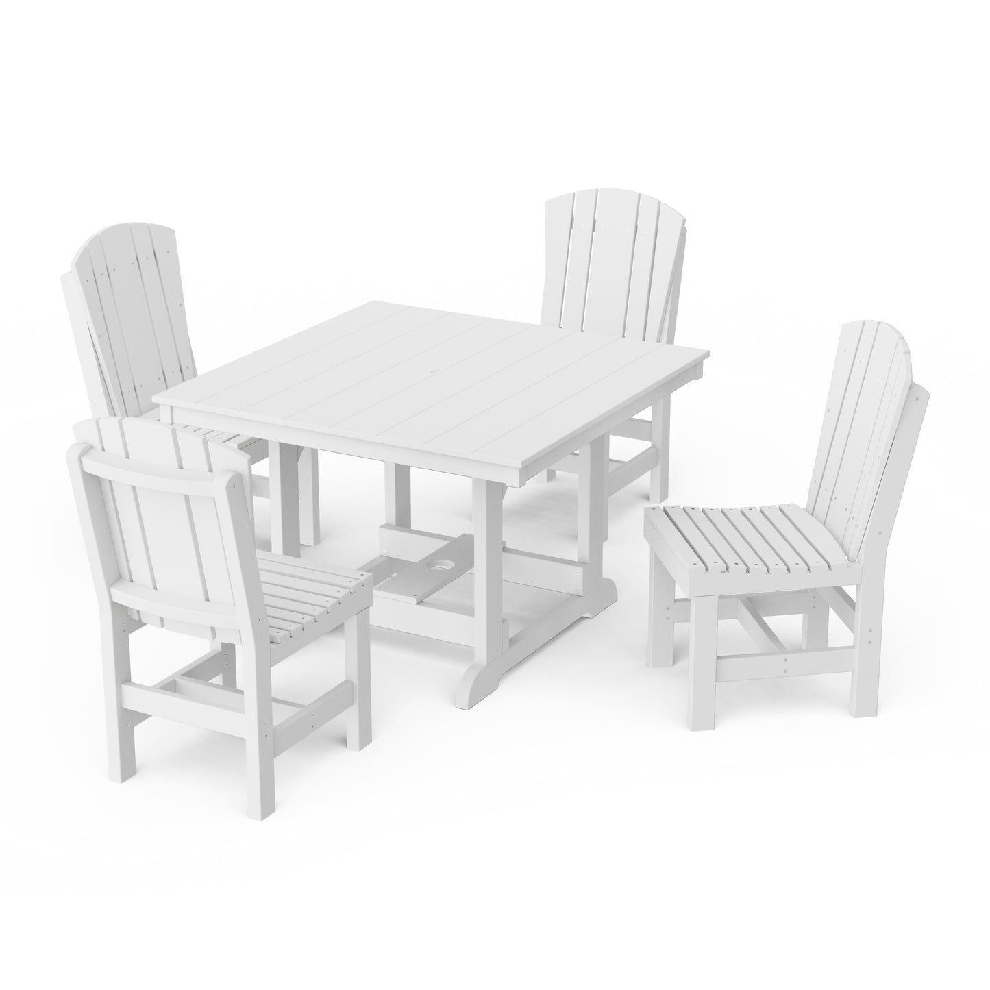 Heritage 5-Piece Side Chair Square Dining Set