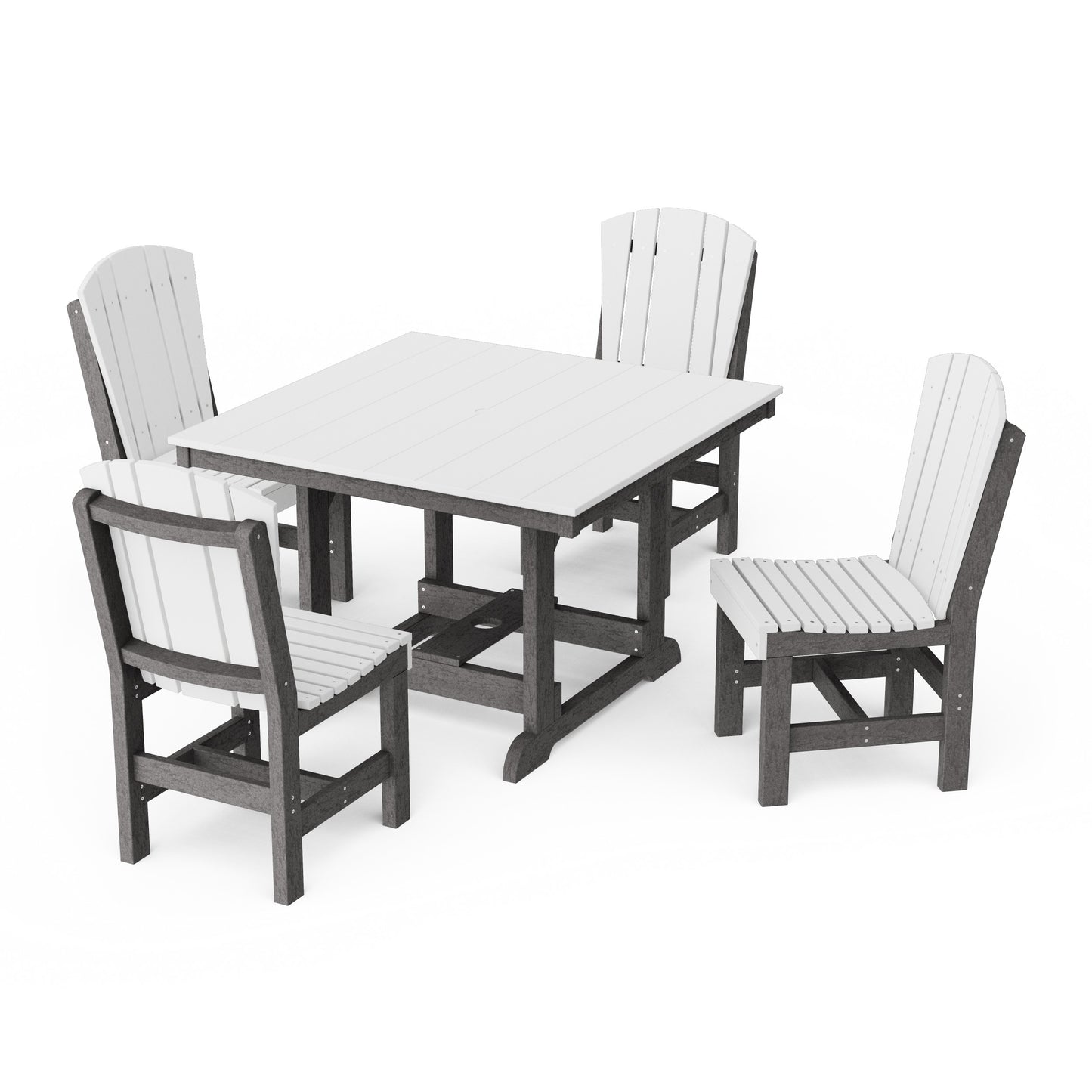 Heritage 5-Piece Side Chair Square Dining Set