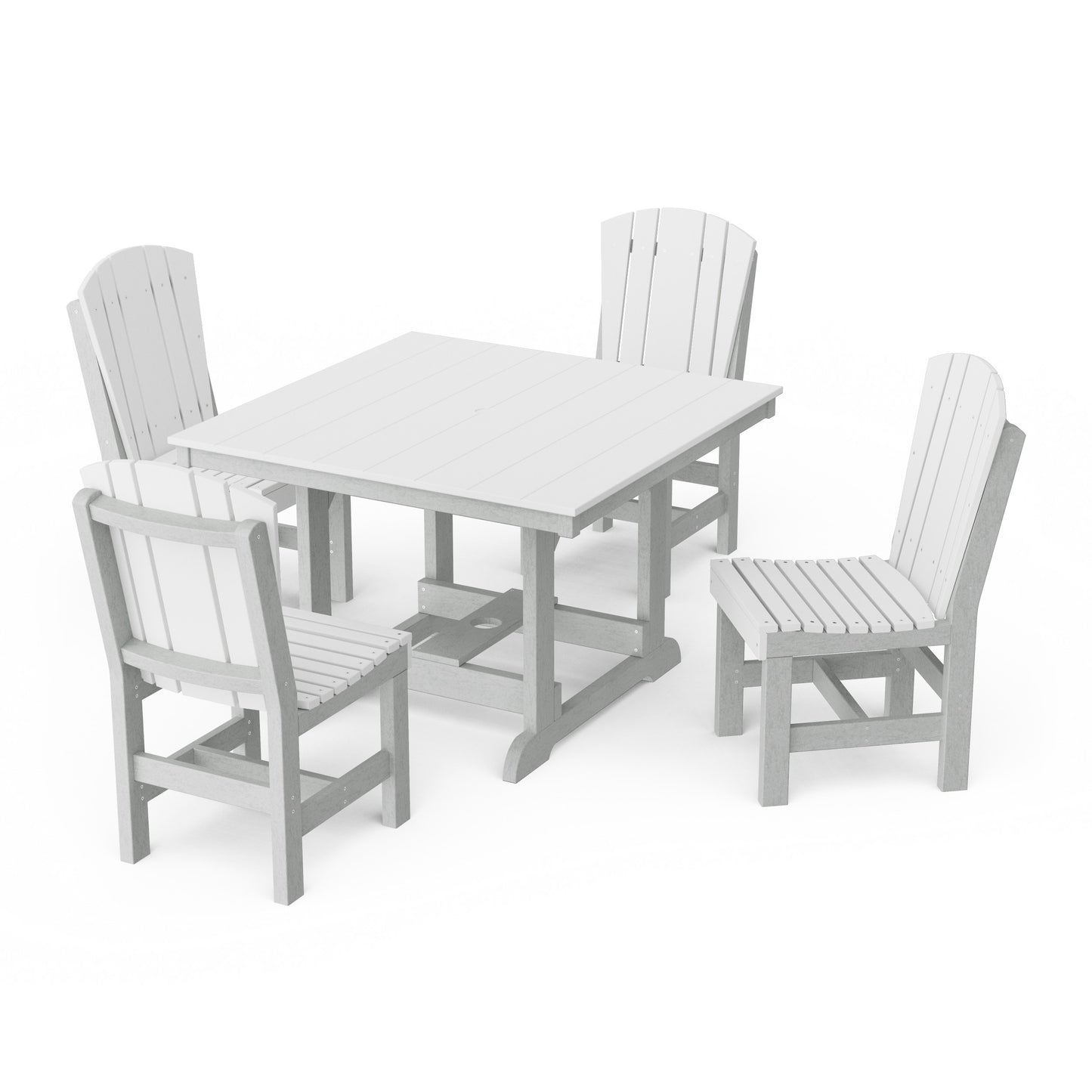 Heritage 5-Piece Side Chair Square Dining Set