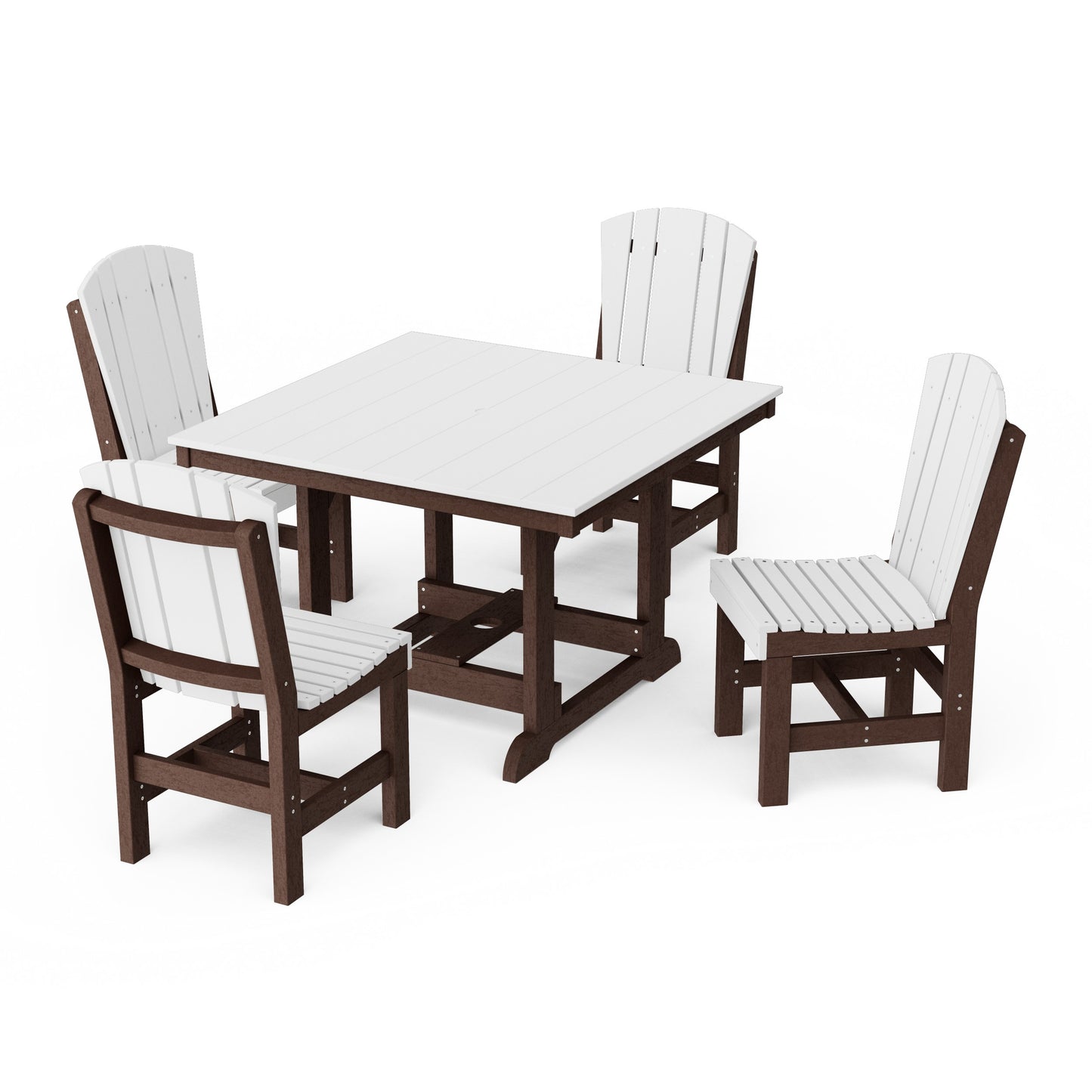 Heritage 5-Piece Side Chair Square Dining Set