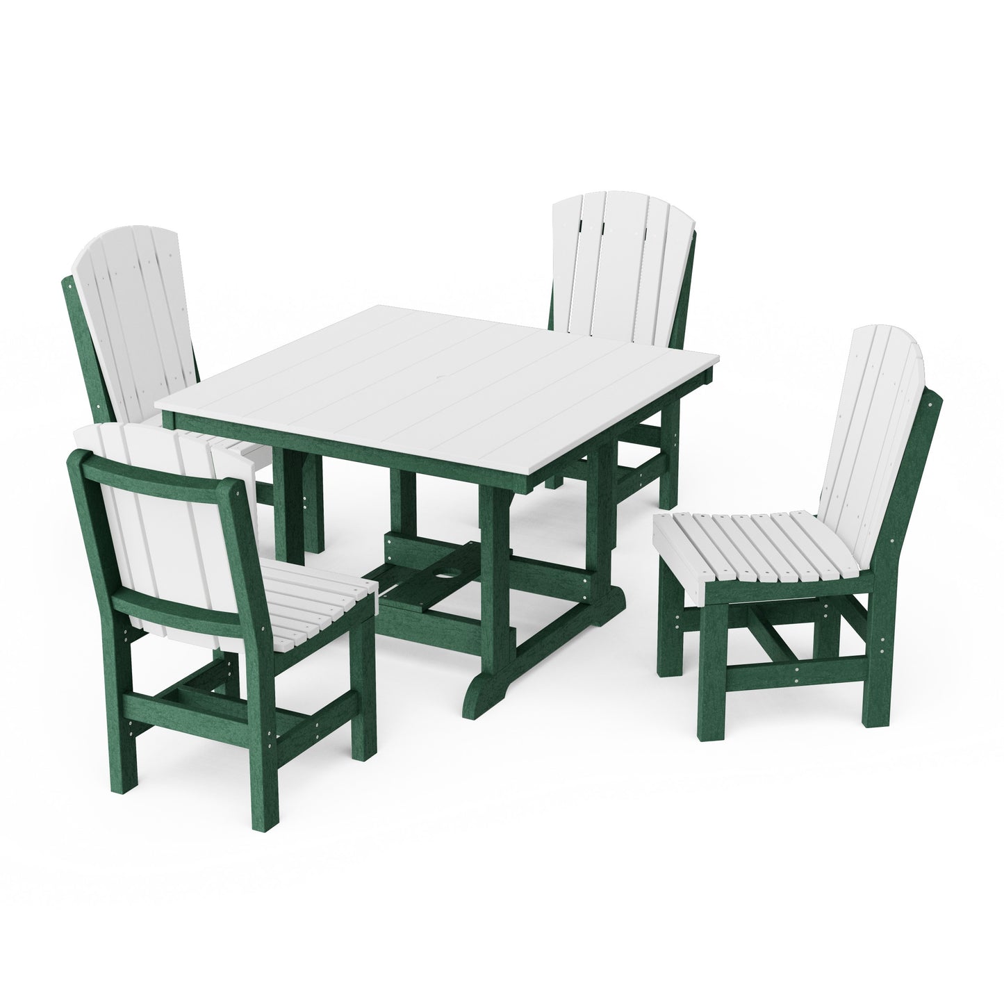 Heritage 5-Piece Side Chair Square Dining Set